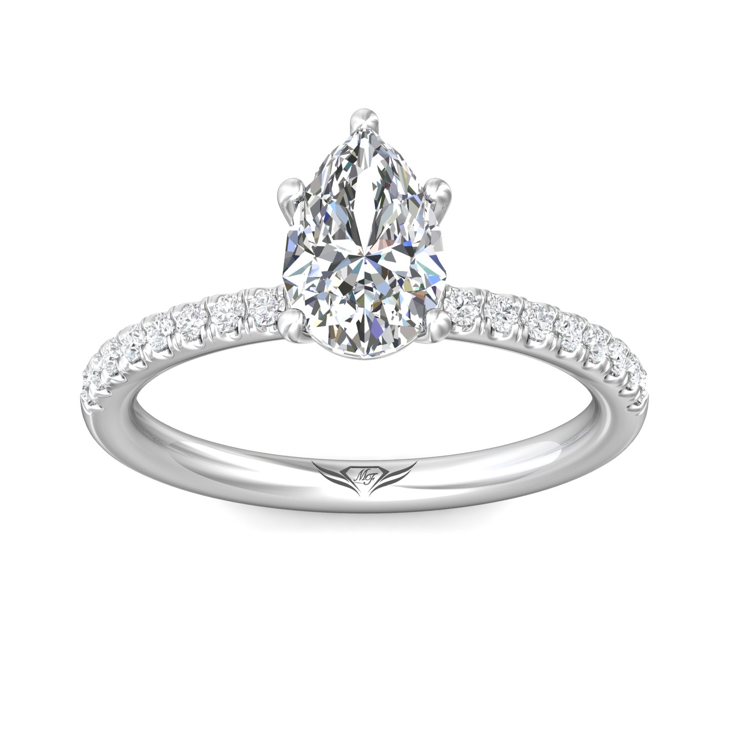 Platinum Pear Shape Diamond Engagement Ring