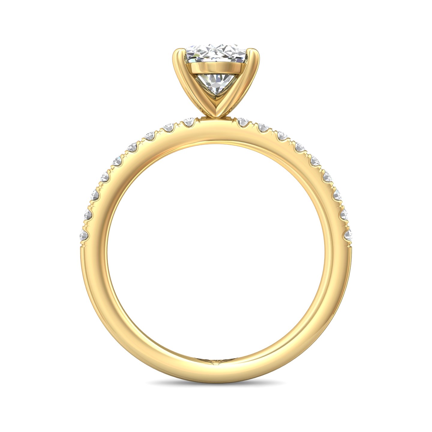 18K Yellow Gold Pear Shape Diamond Engagement Ring