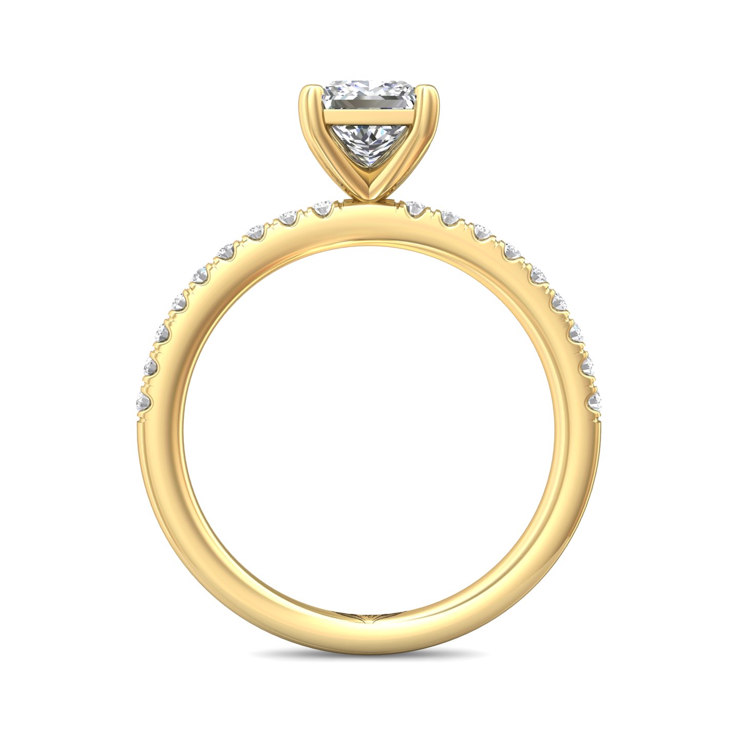 14K Yellow Gold Princess Diamond Engagement Ring