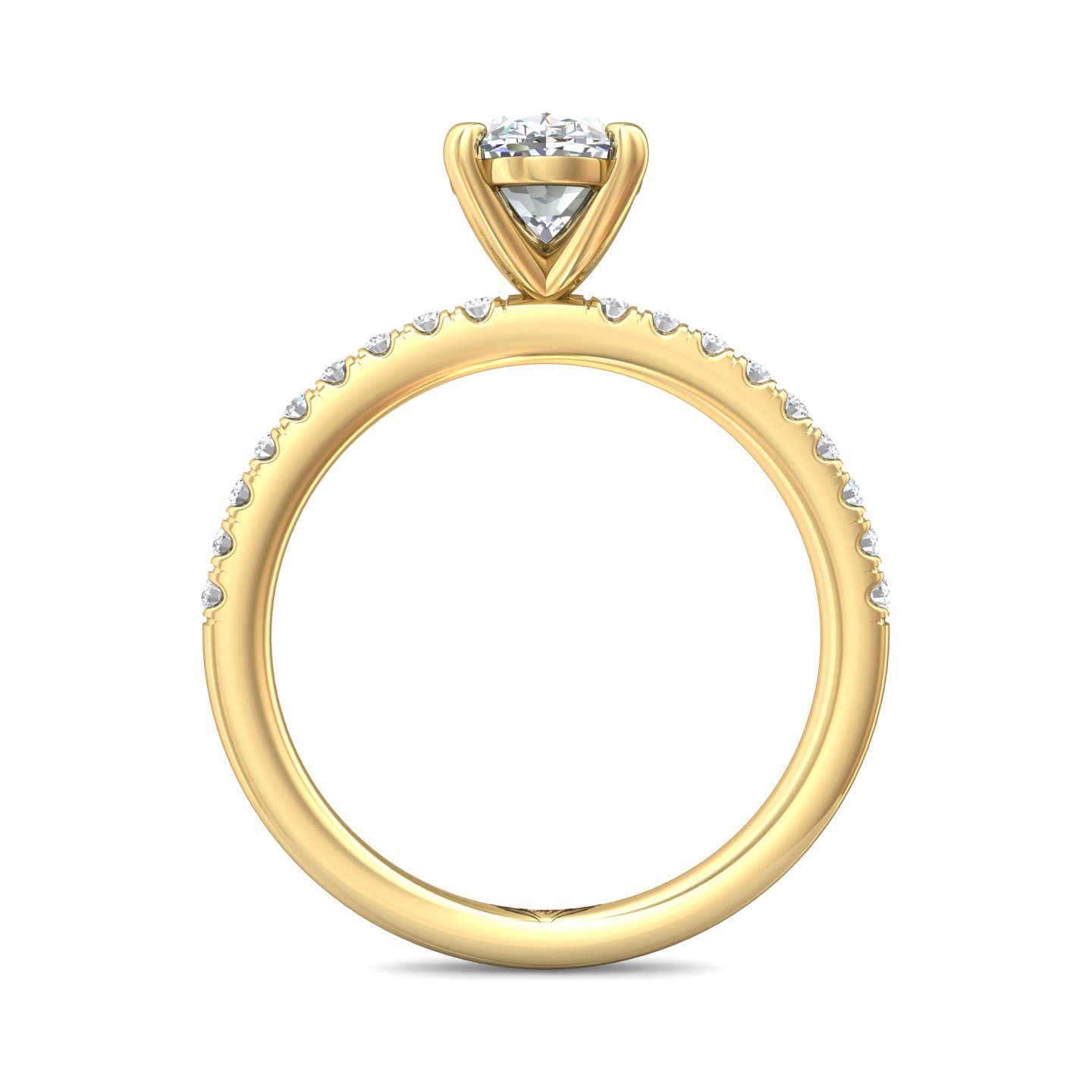 14K Yellow Gold Oval Diamond Engagement Ring