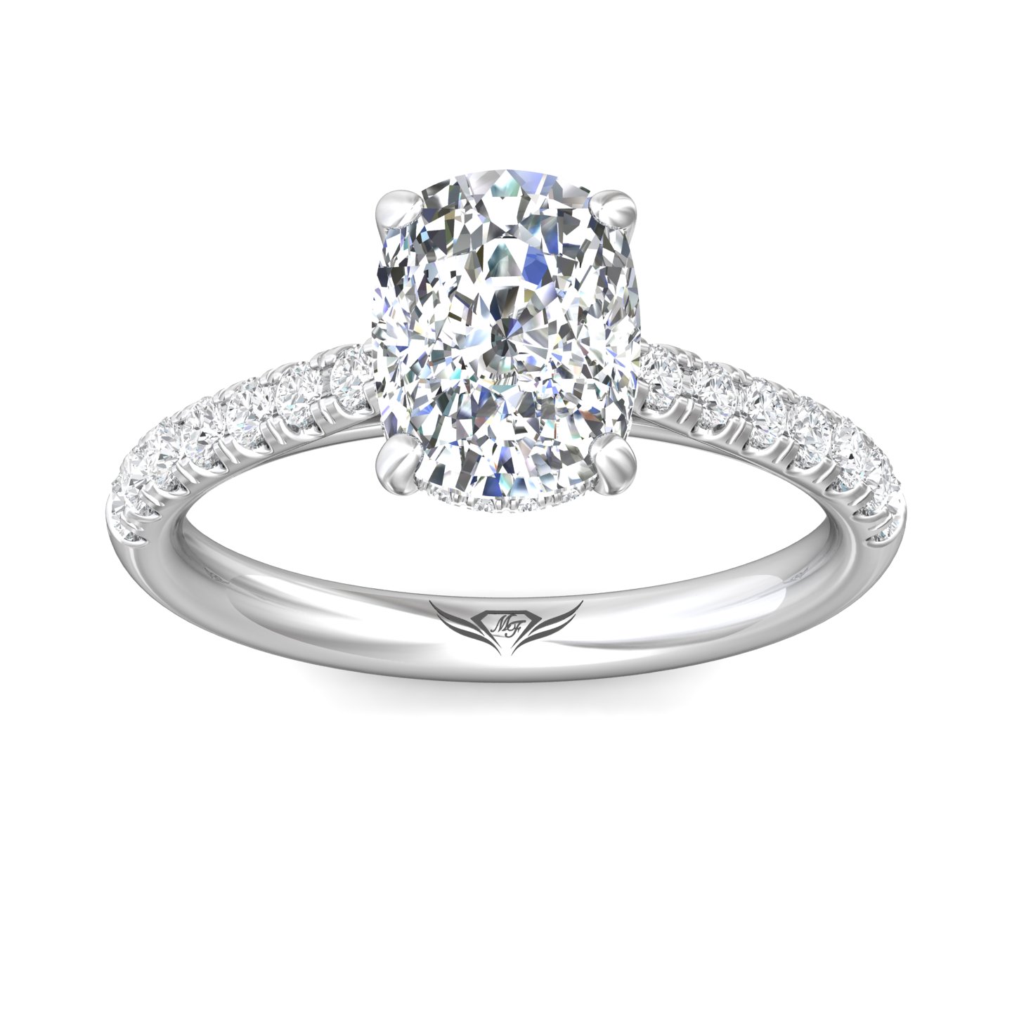 Platinum Cushion Diamond Engagement Ring