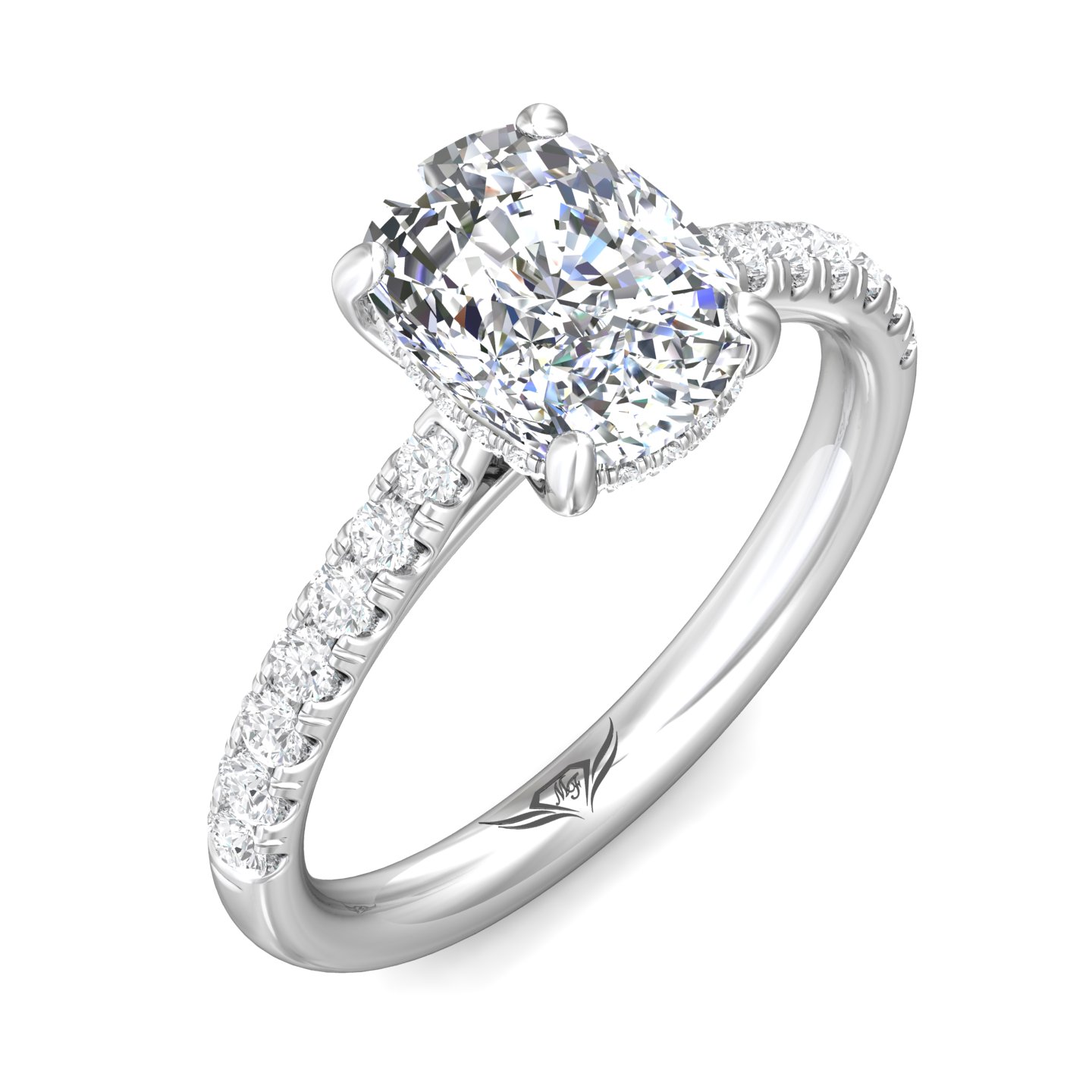 Platinum Cushion Diamond Engagement Ring