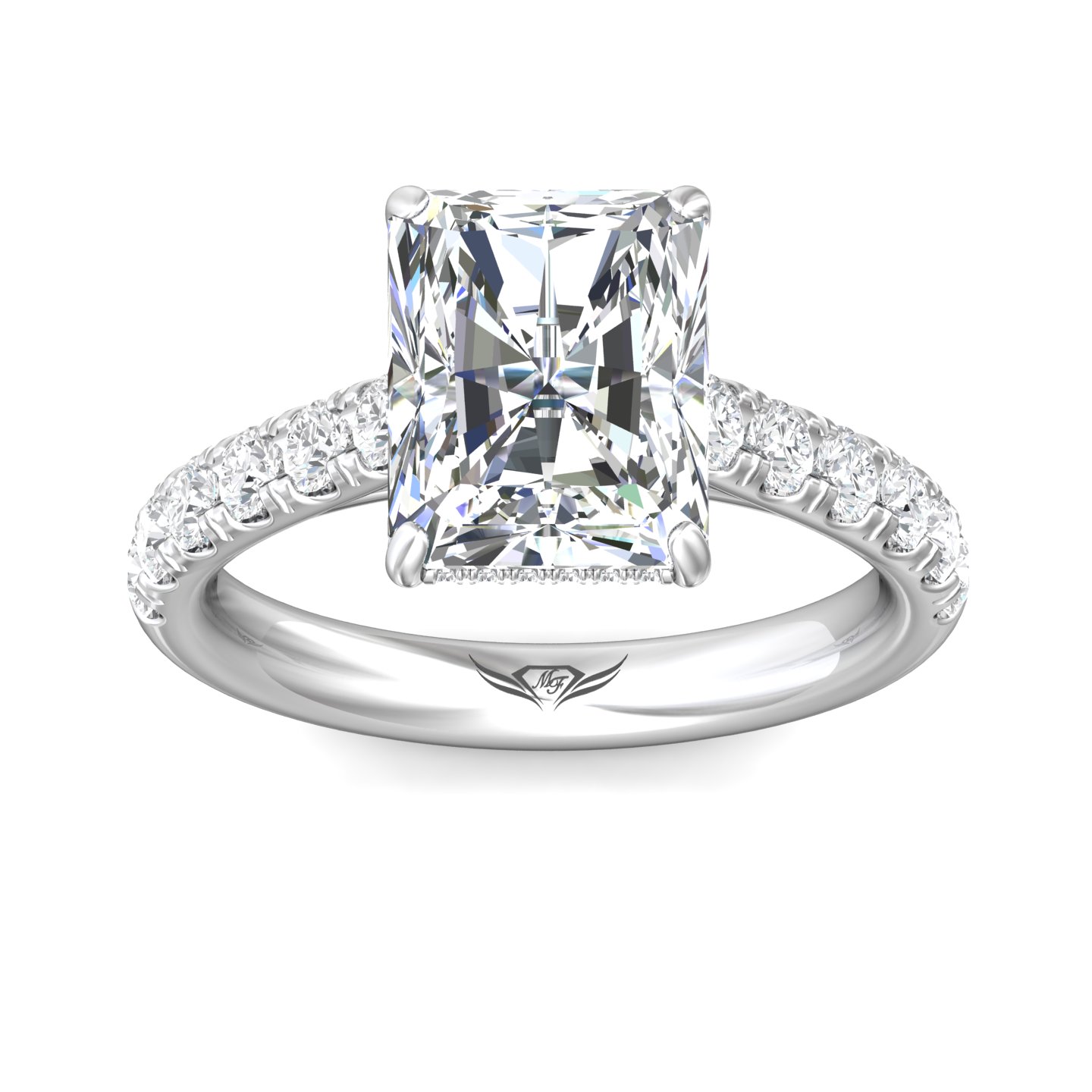 Platinum Radiant Diamond Engagement Ring