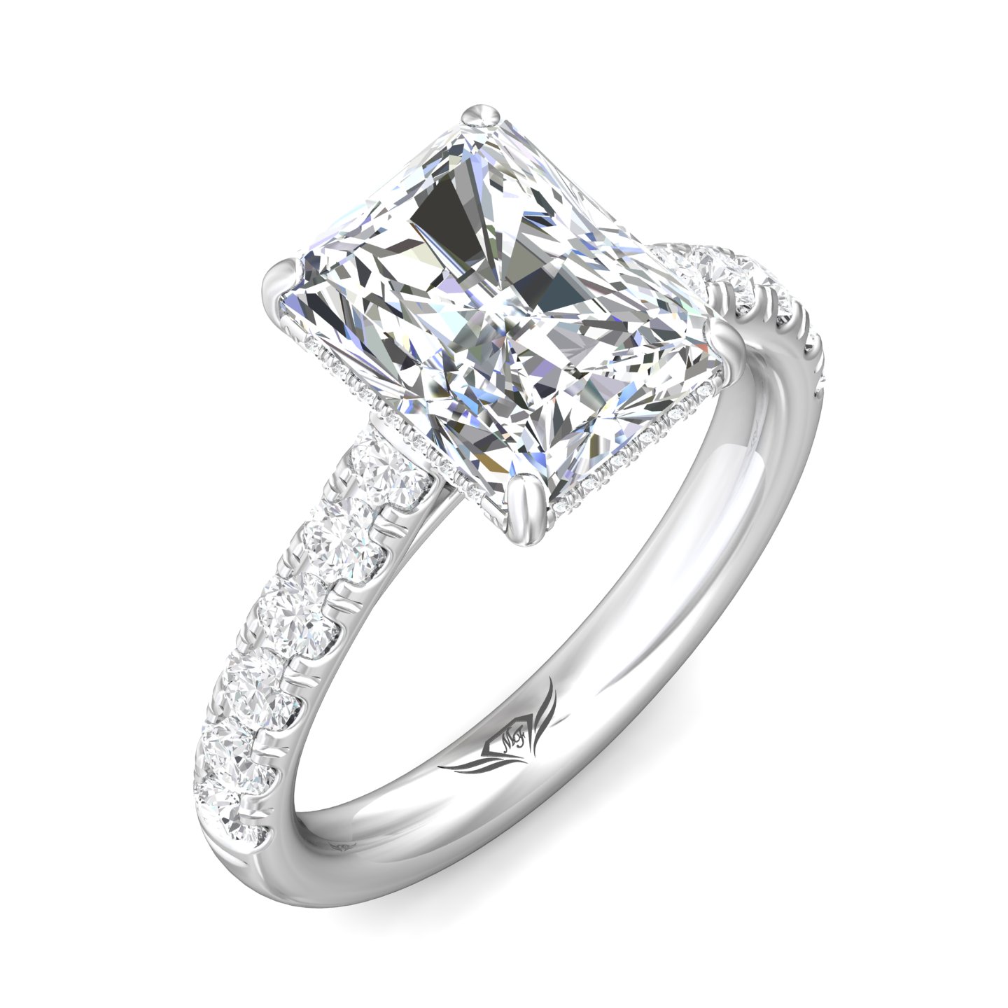 Platinum Radiant Diamond Engagement Ring
