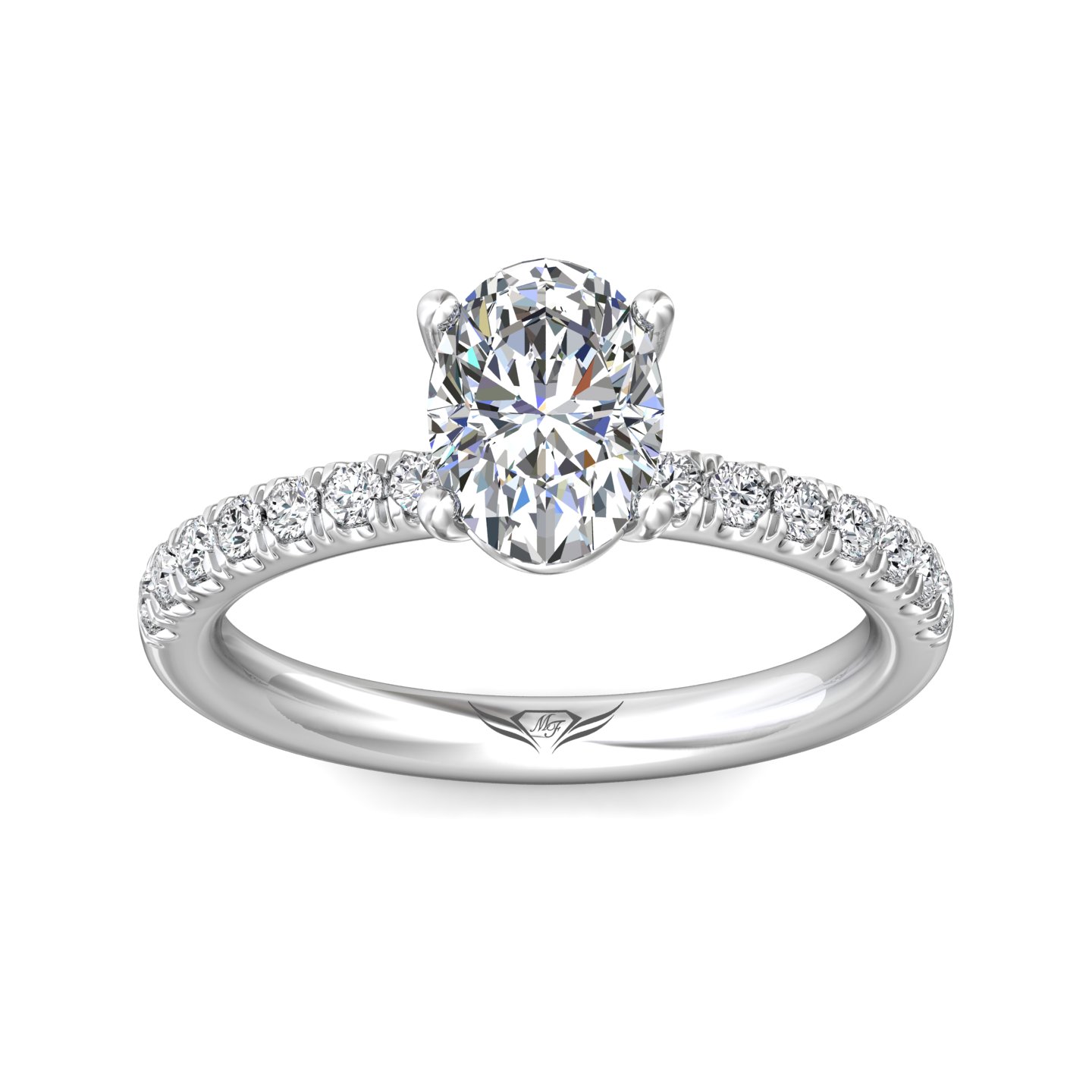 Platinum Oval Diamond Engagement Ring