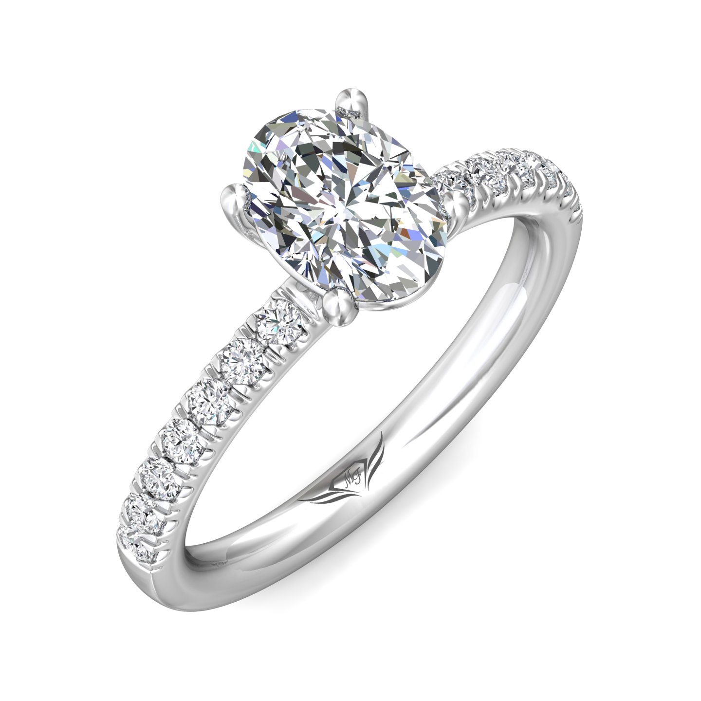 Platinum Oval Diamond Engagement Ring