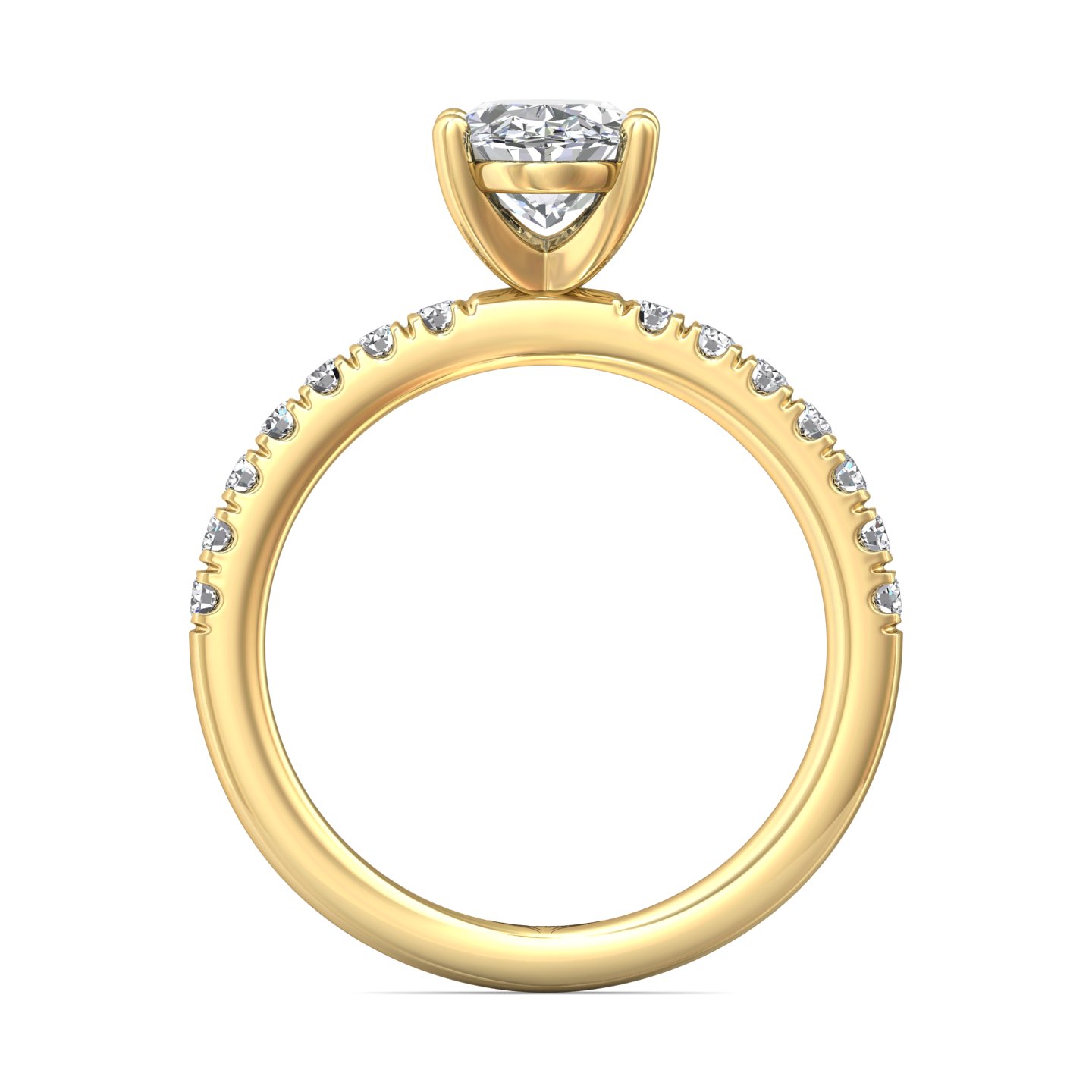 18K Yellow Gold Oval Diamond Engagement Ring