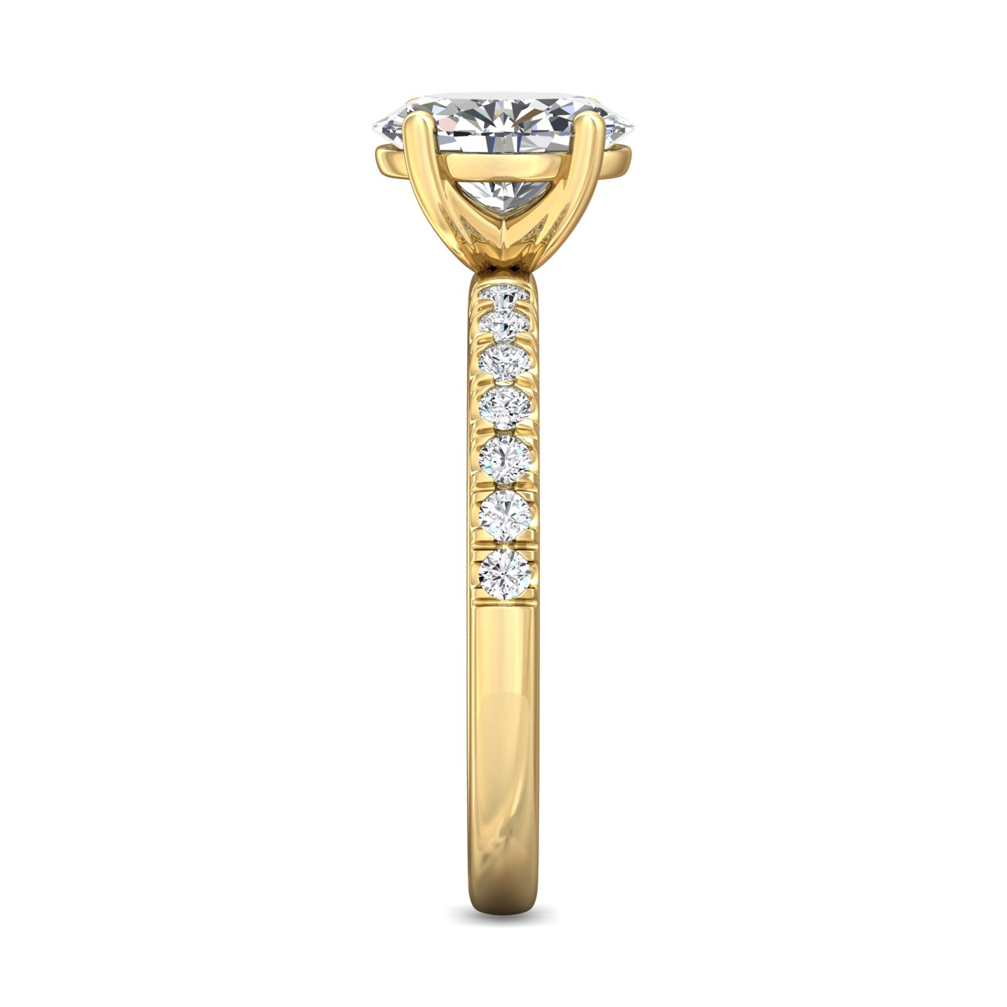 18K Yellow Gold Oval Diamond Engagement Ring