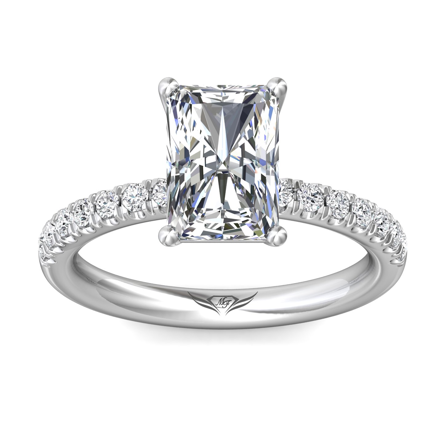 14K White Gold Radiant Diamond Engagement Ring