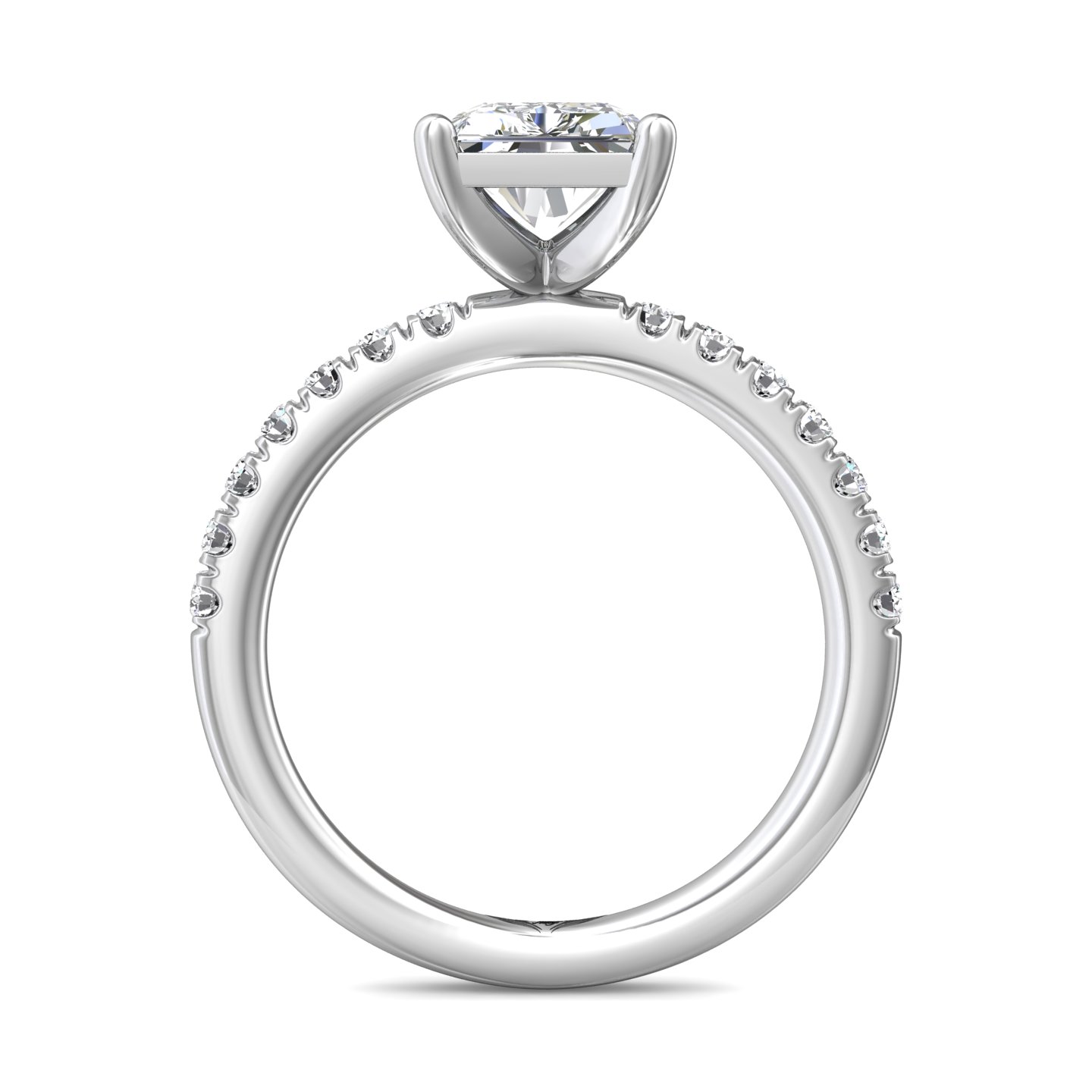 14K White Gold Radiant Diamond Engagement Ring
