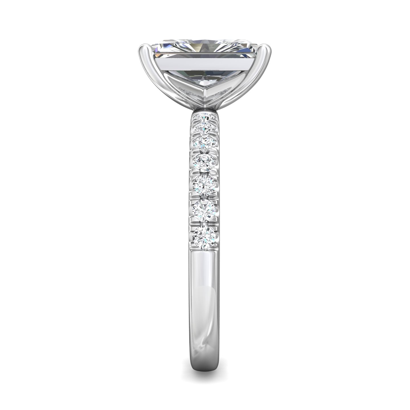 14K White Gold Radiant Diamond Engagement Ring