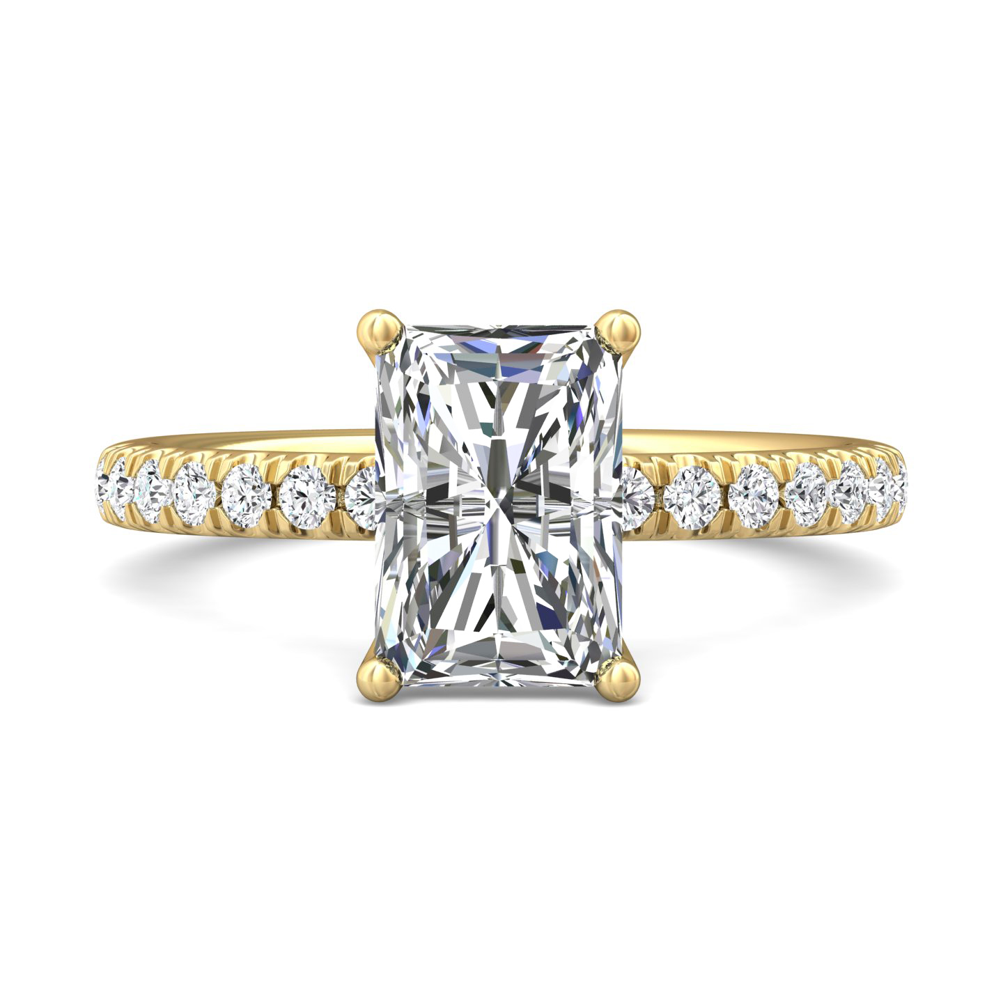 14K Yellow Gold Radiant Diamond Engagement Ring