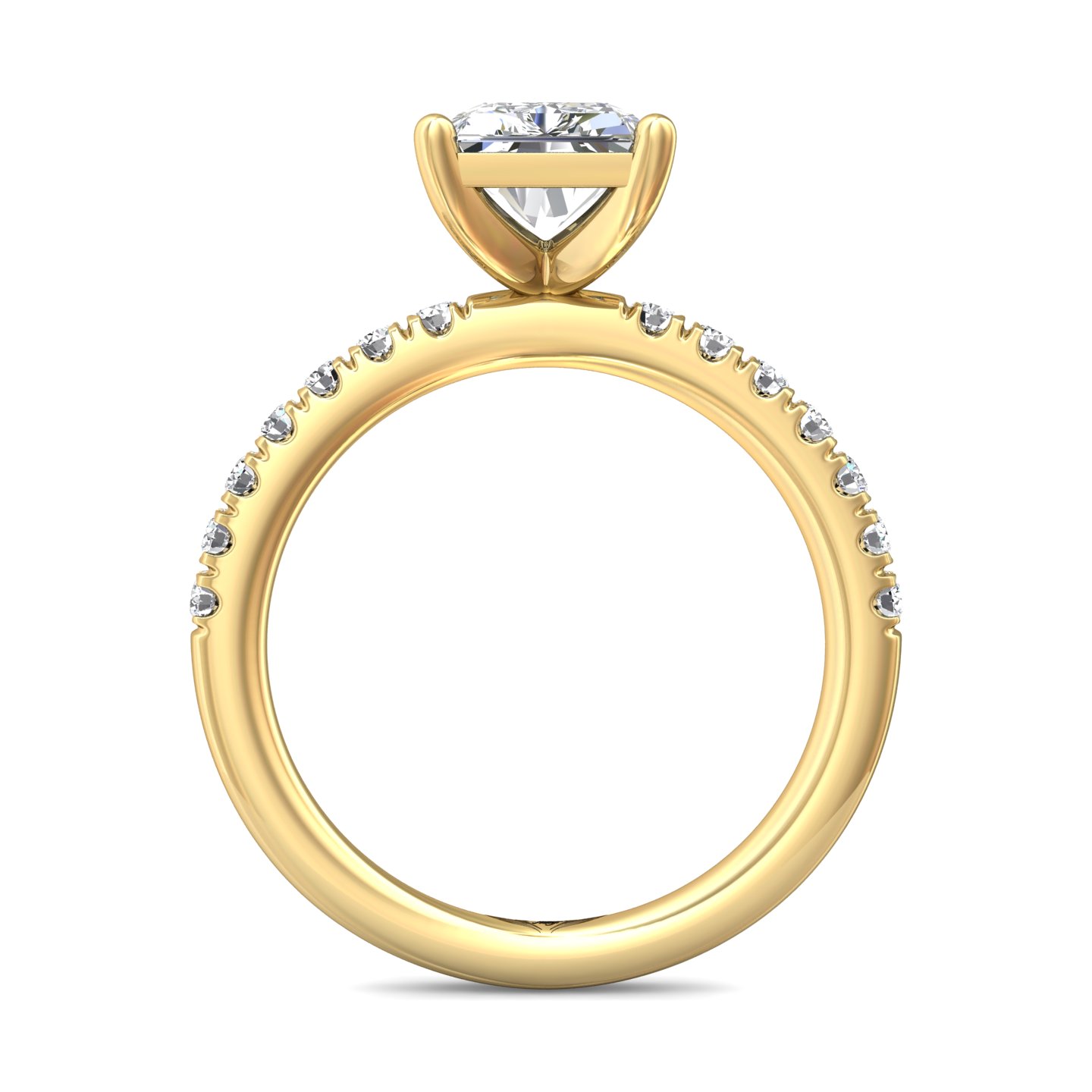 14K Yellow Gold Radiant Diamond Engagement Ring