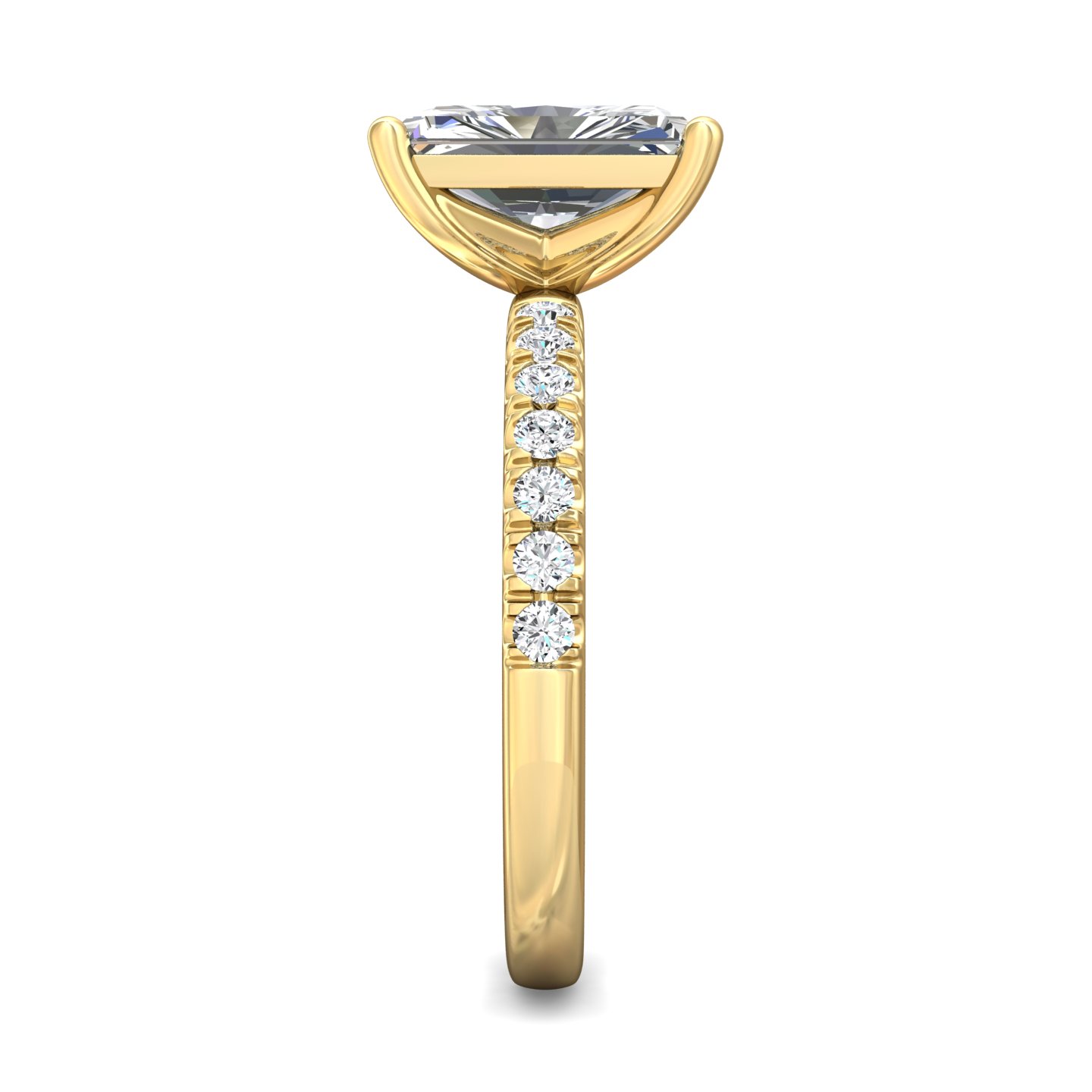 14K Yellow Gold Radiant Diamond Engagement Ring