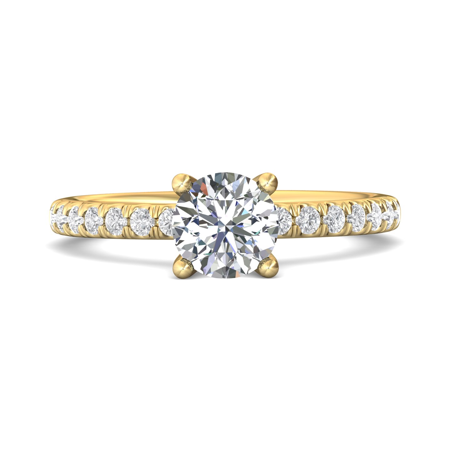 14K White Gold Round Diamond Engagement Ring