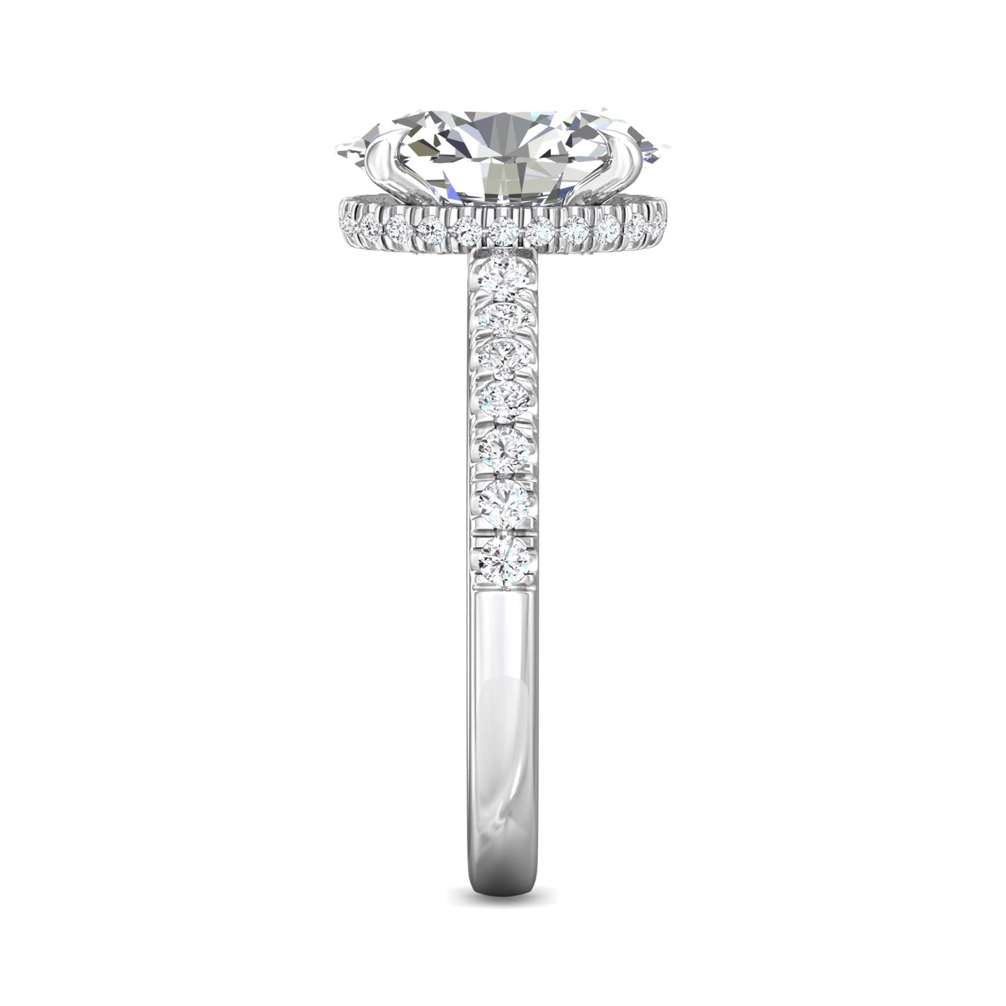 18K White Gold Oval Diamond Engagement Ring