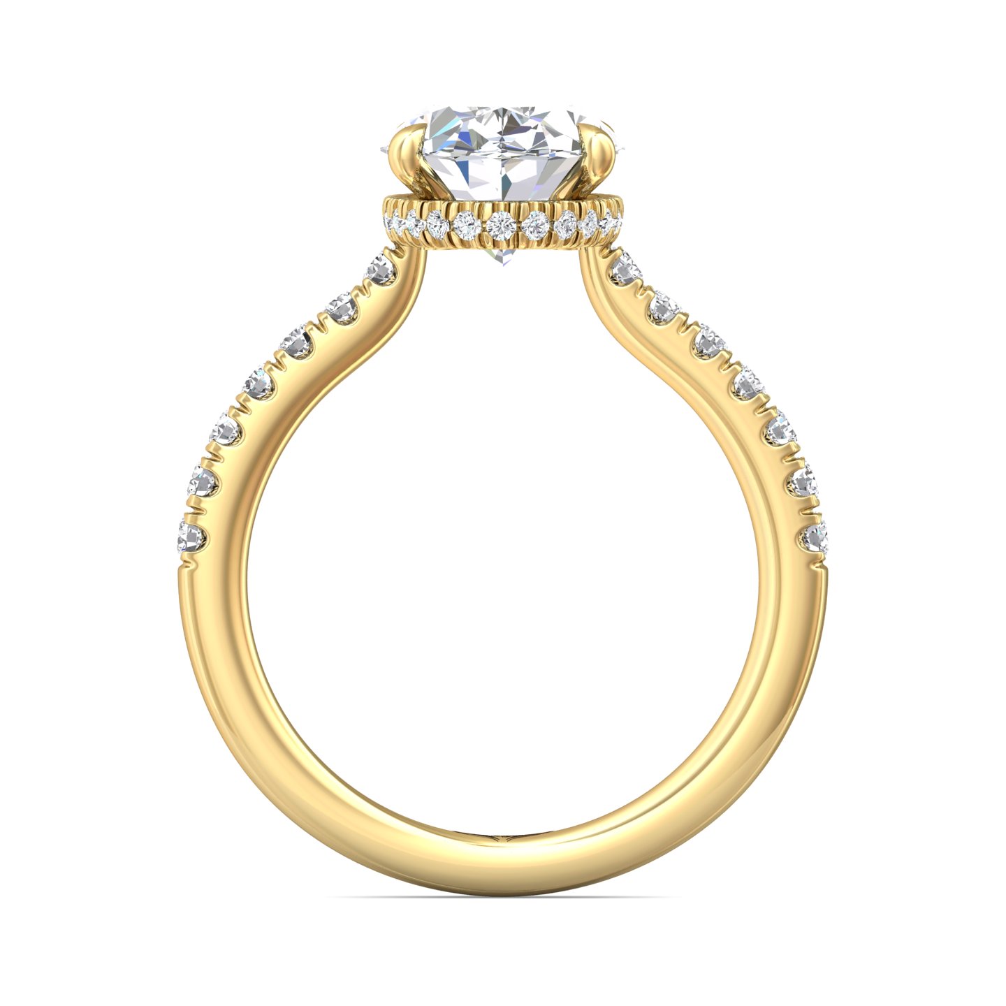 14K Yellow Gold Oval Diamond Engagement Ring