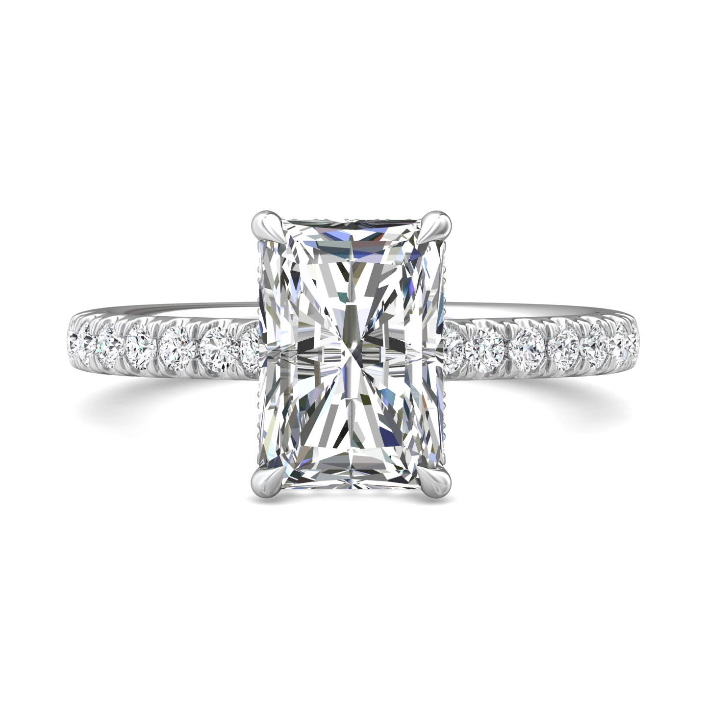14K White Gold Radiant Diamond Engagement Ring