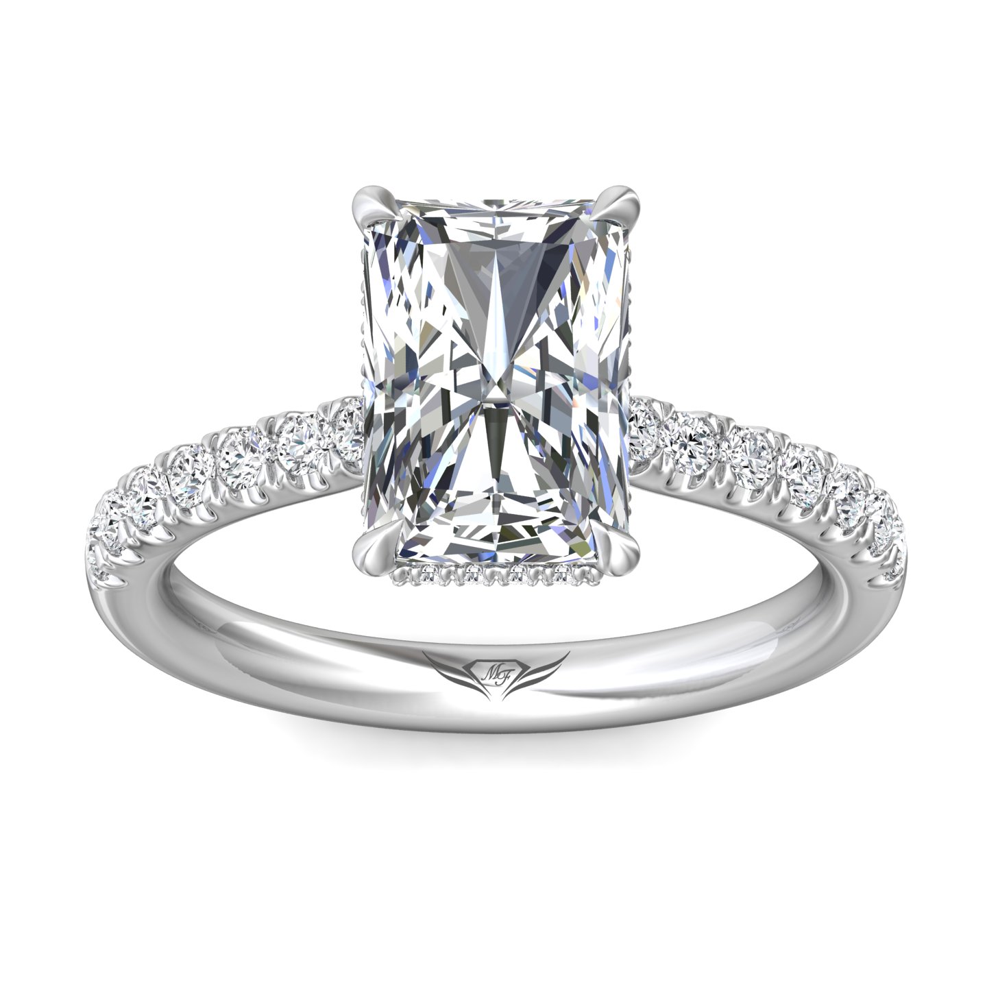 14K White Gold Radiant Diamond Engagement Ring