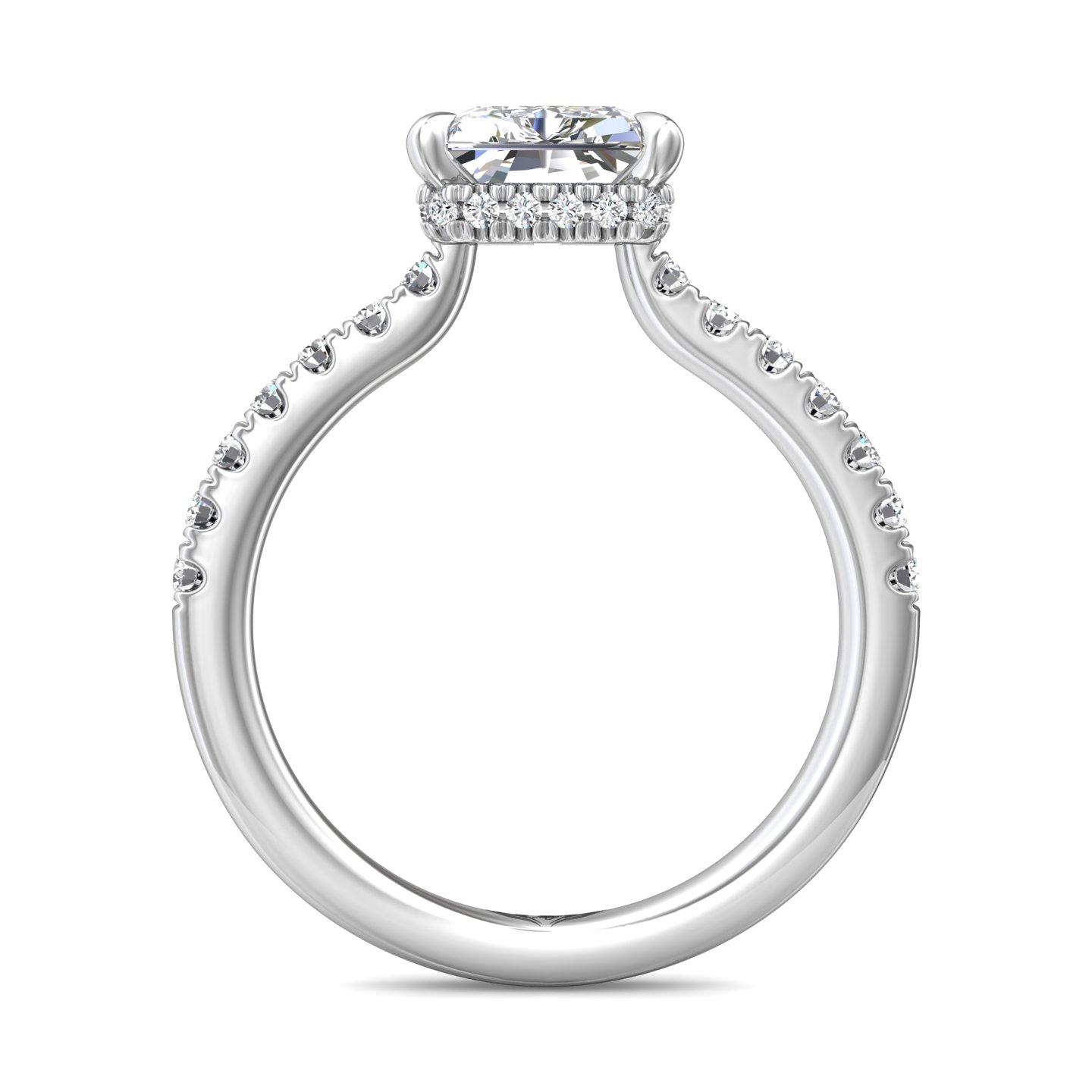 14K White Gold Radiant Diamond Engagement Ring