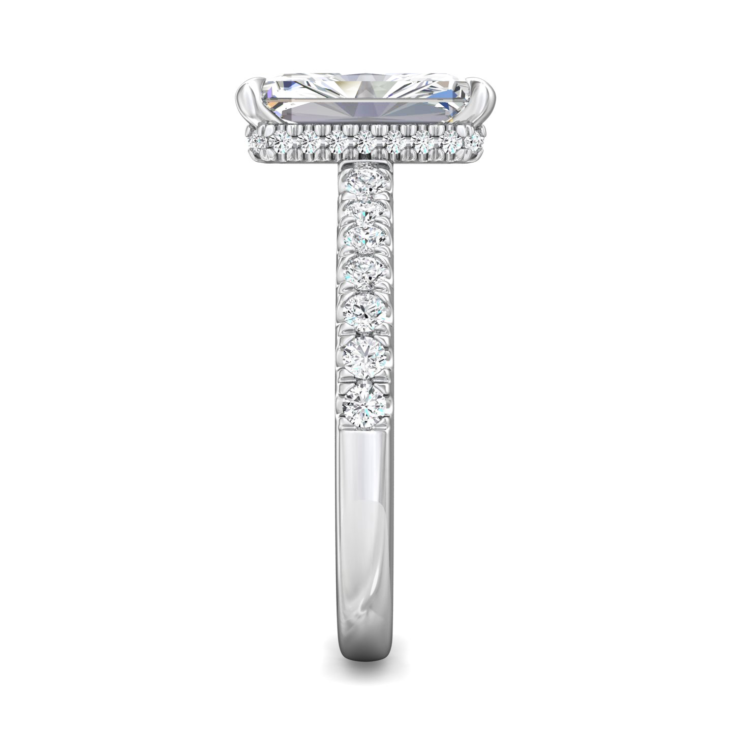 14K White Gold Radiant Diamond Engagement Ring