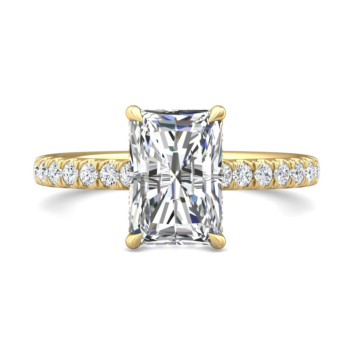18K Yellow Gold Radiant Diamond Engagement Ring