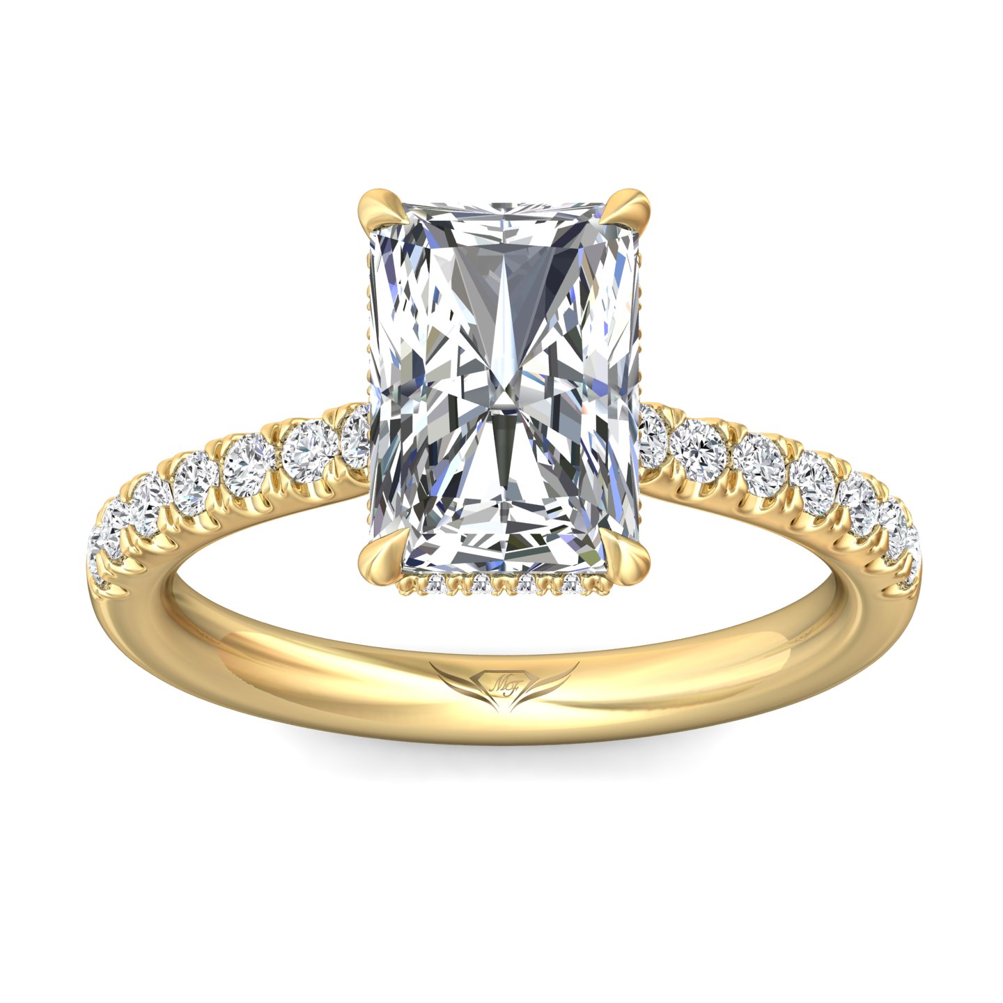 18K Yellow Gold Radiant Diamond Engagement Ring