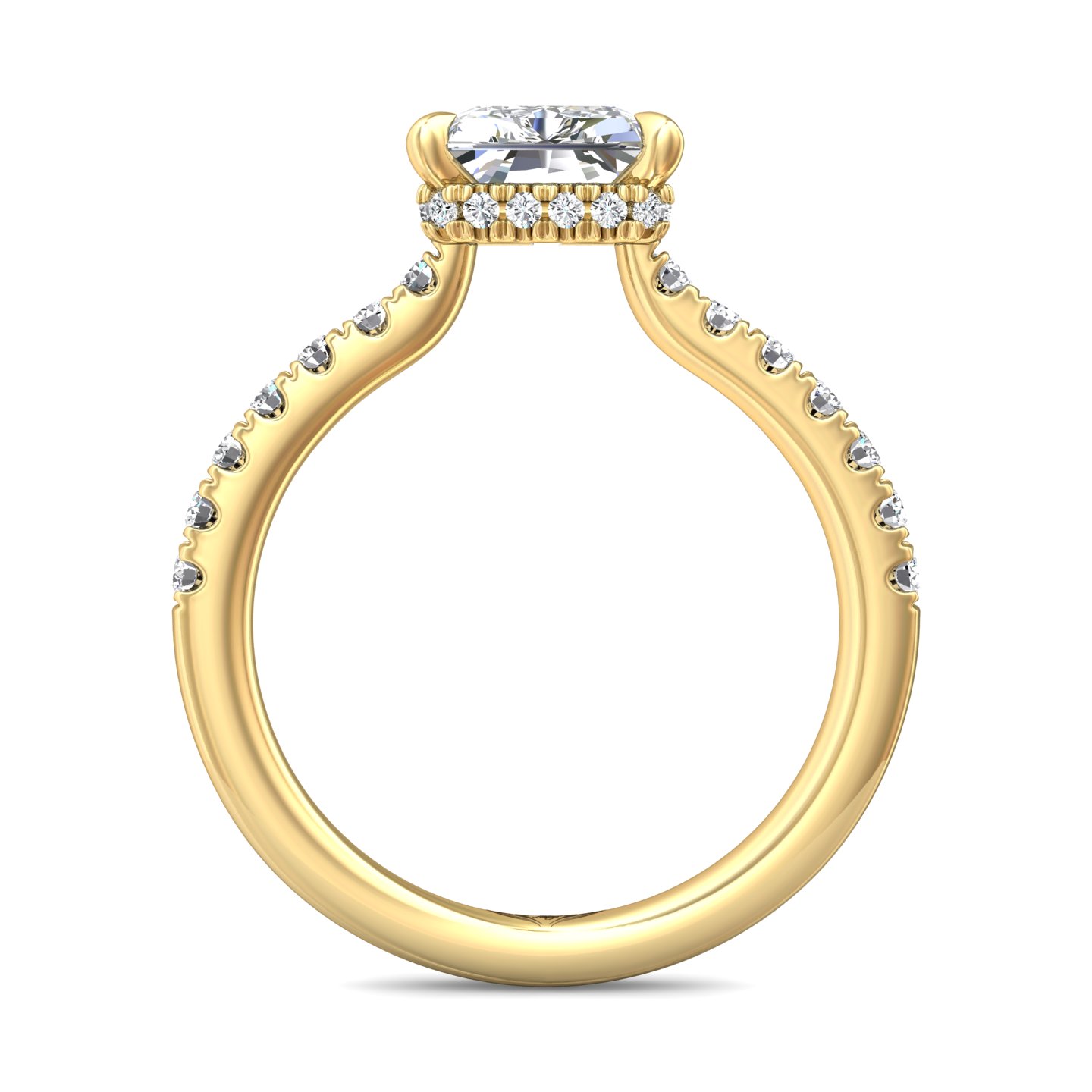 18K Yellow Gold Radiant Diamond Engagement Ring