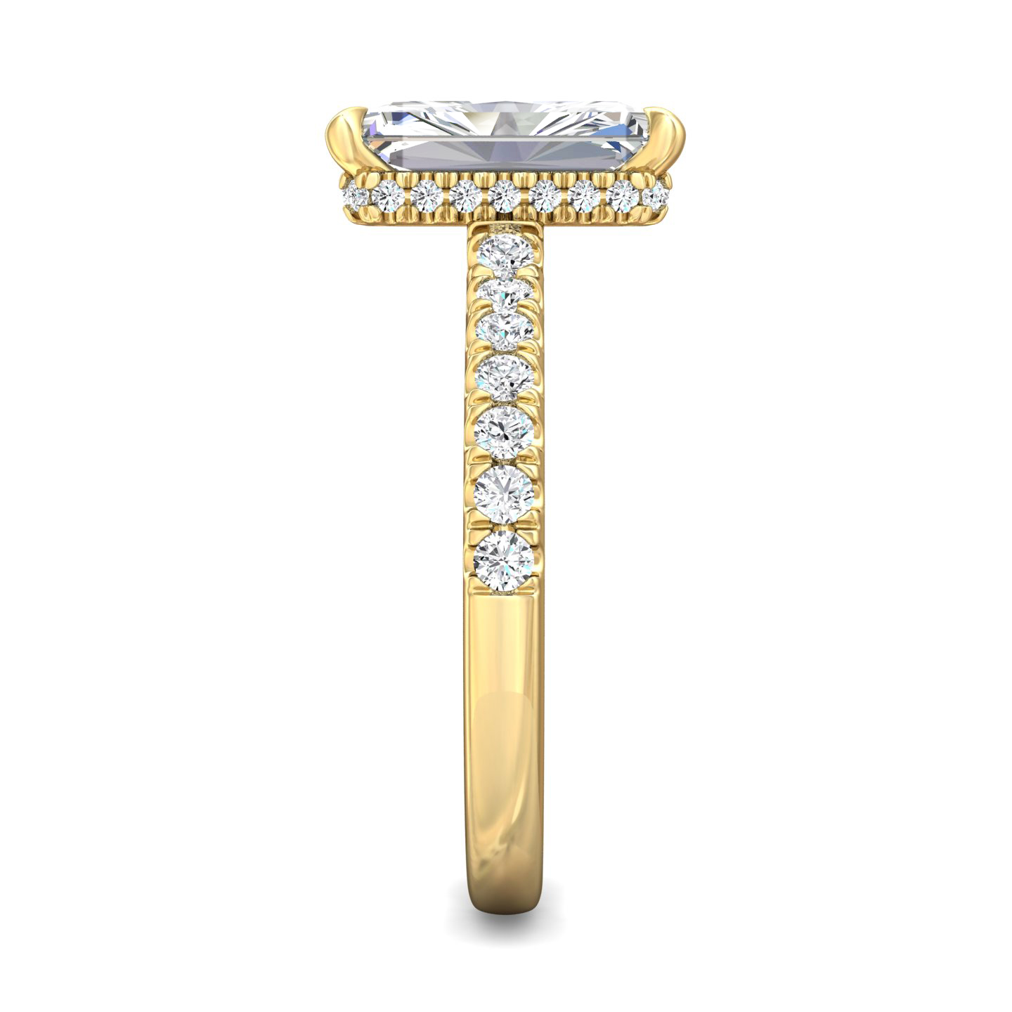 18K Yellow Gold Radiant Diamond Engagement Ring