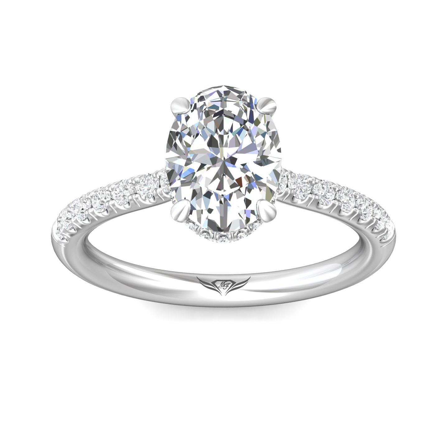 Platinum Oval Diamond Engagement Ring