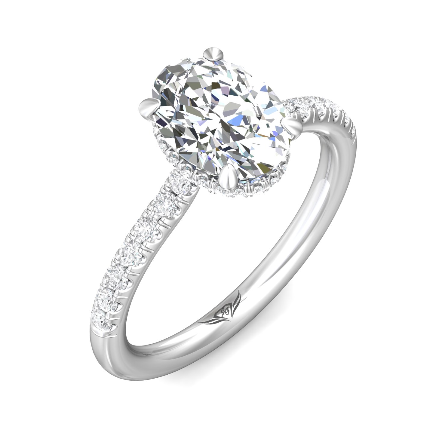 Platinum Oval Diamond Engagement Ring