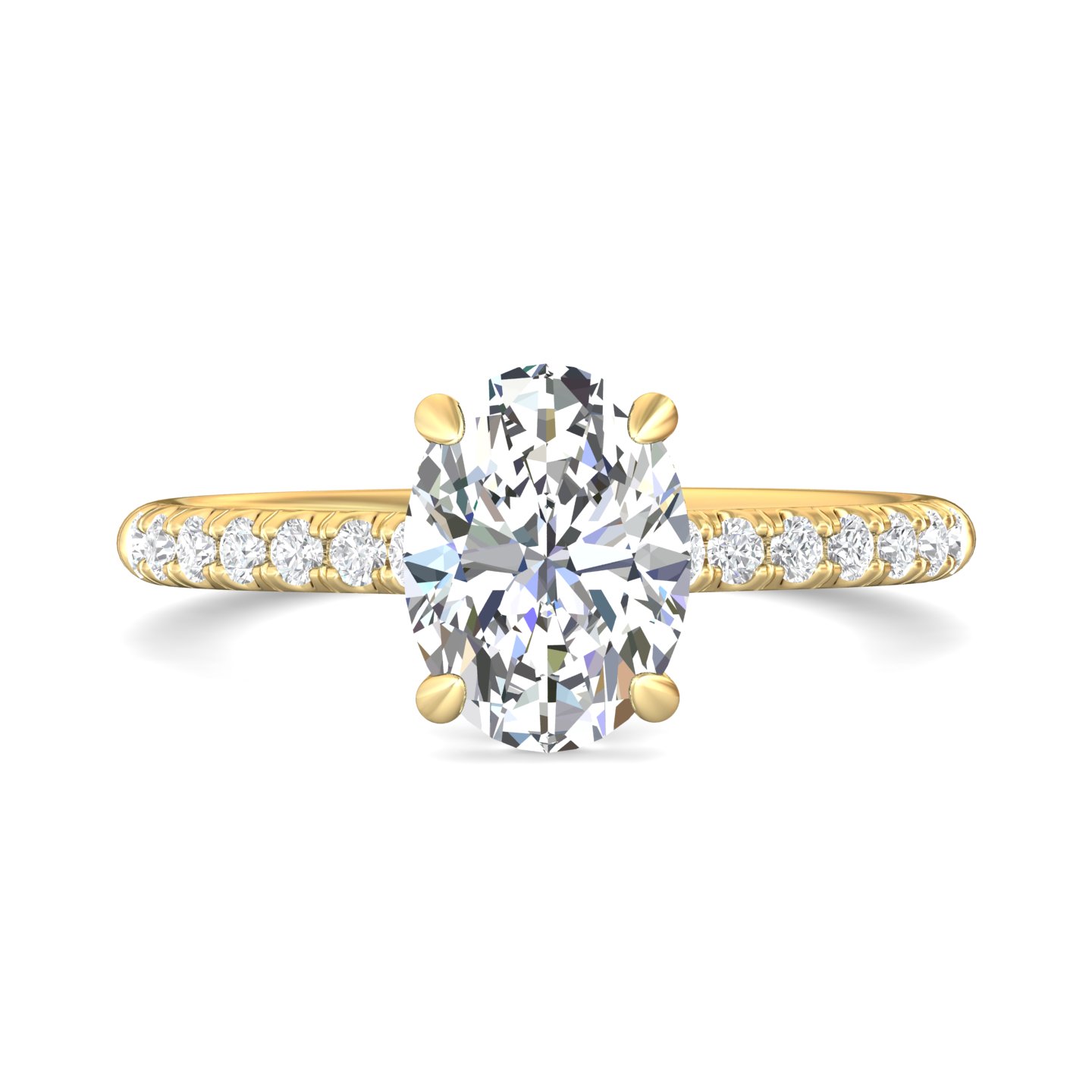 18K White and Rose Gold Oval Diamond Engagement Ring