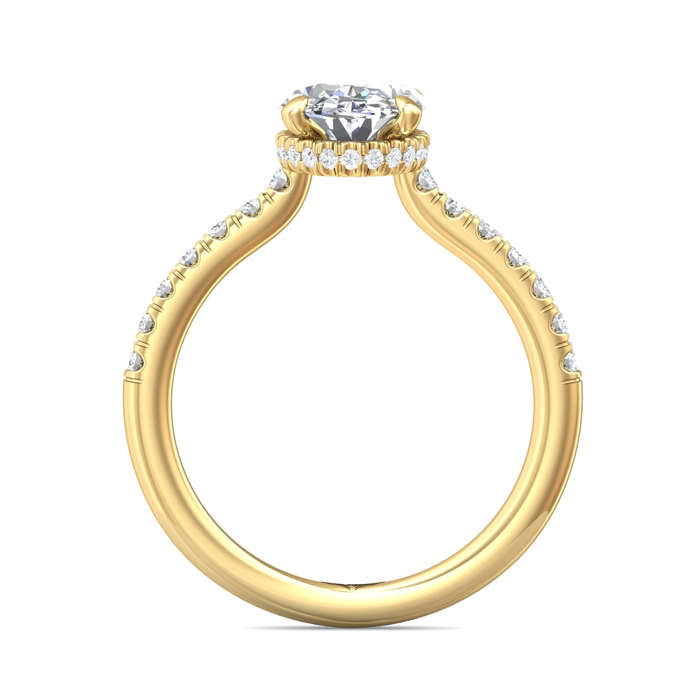 18K Yellow Gold Oval Diamond Engagement Ring