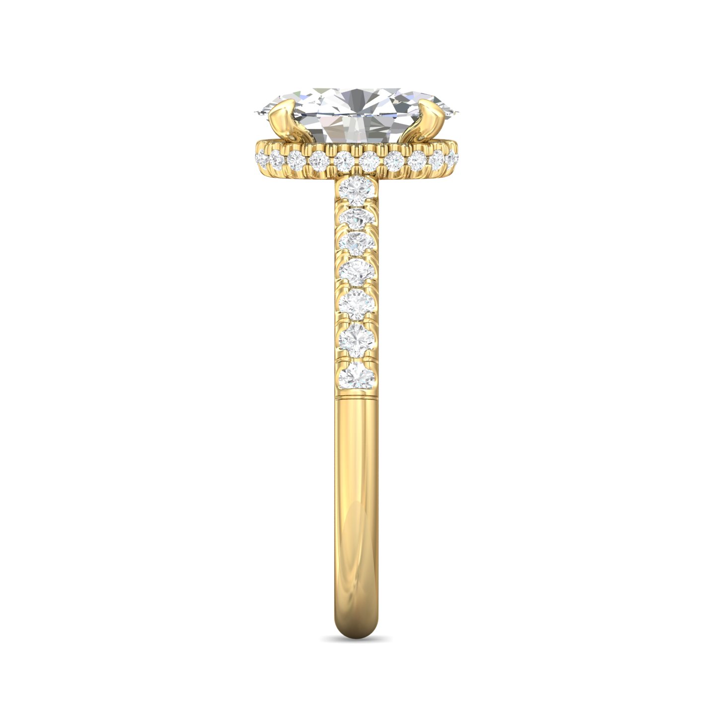18K Yellow Gold Oval Diamond Engagement Ring