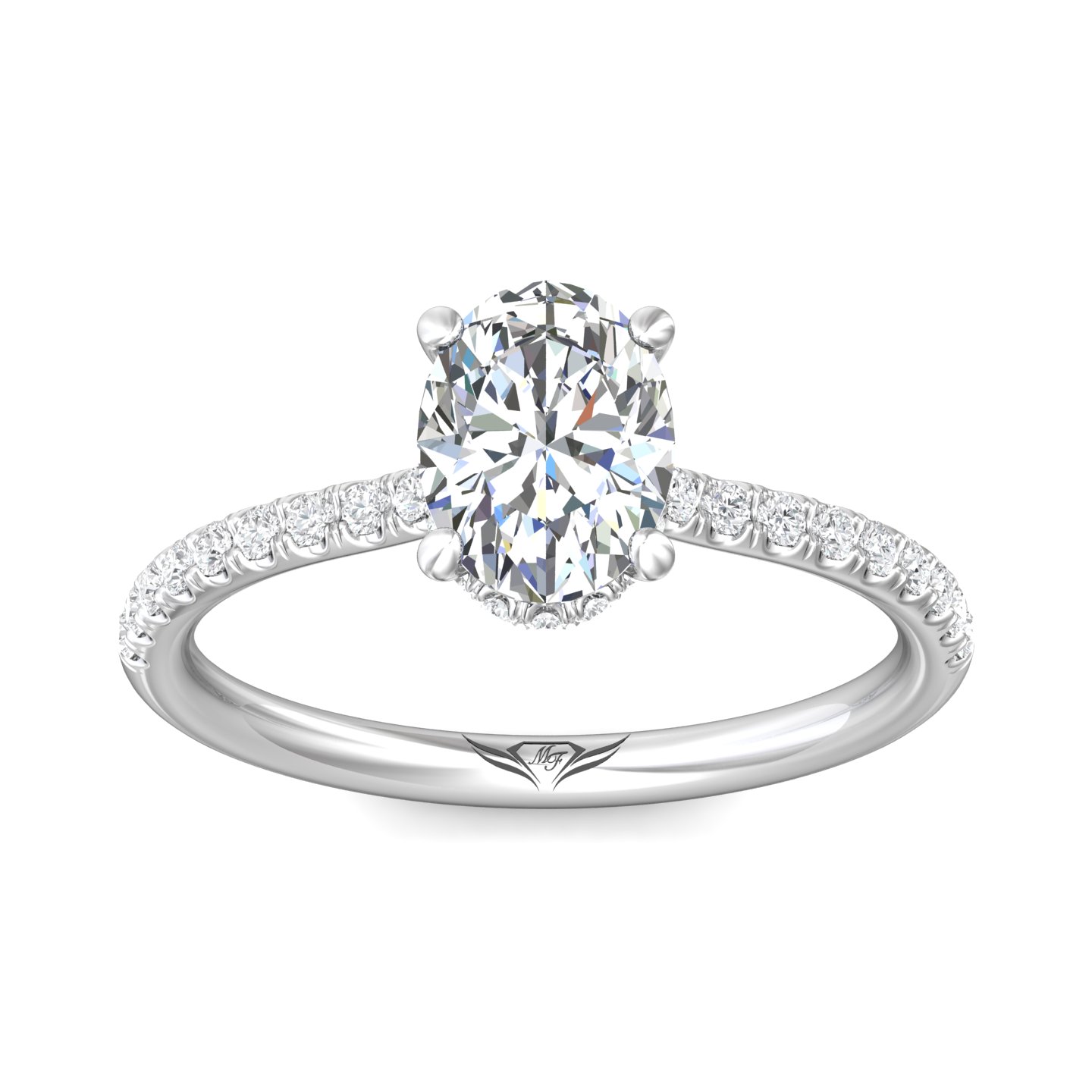 Platinum Oval Diamond Engagement Ring