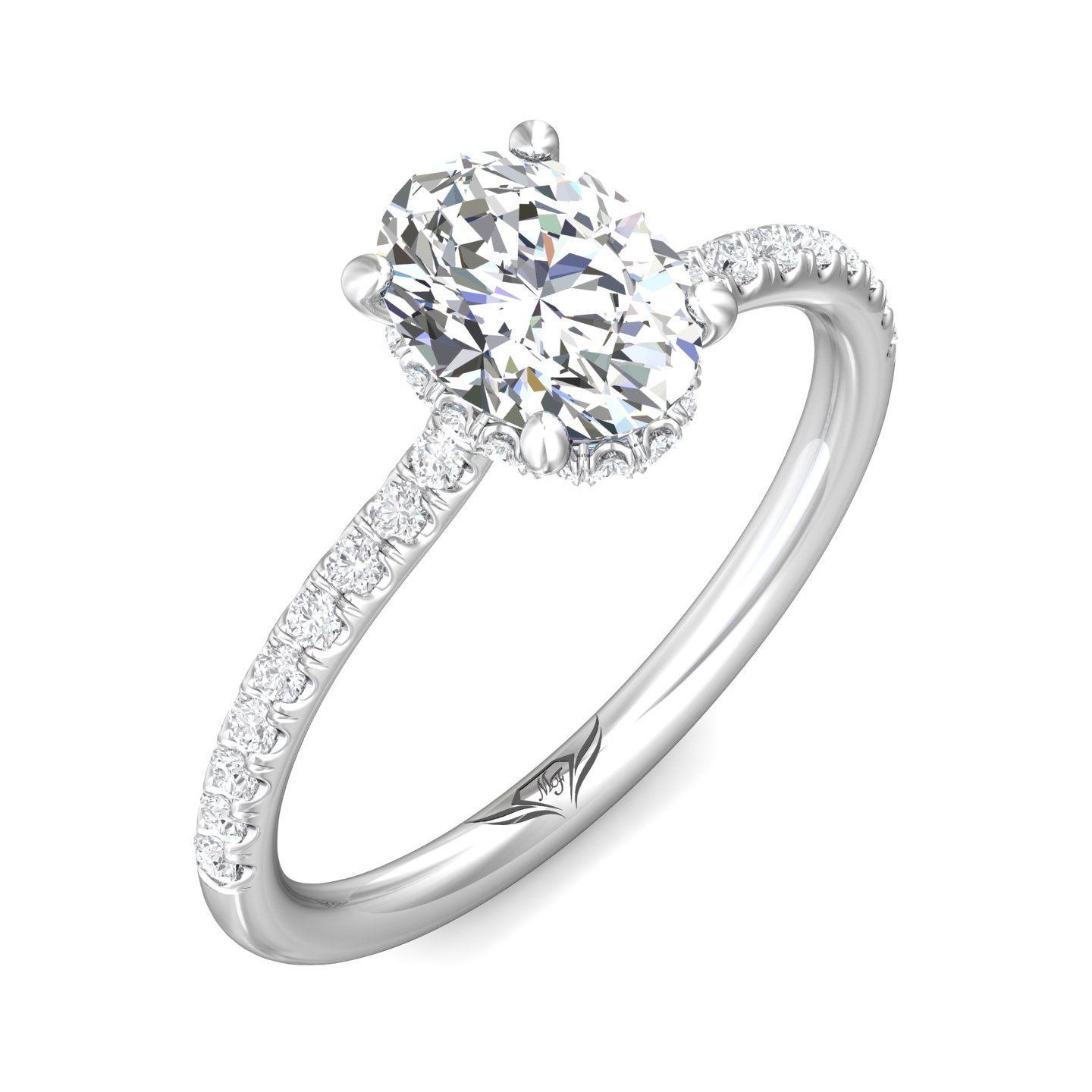 Platinum Oval Diamond Engagement Ring