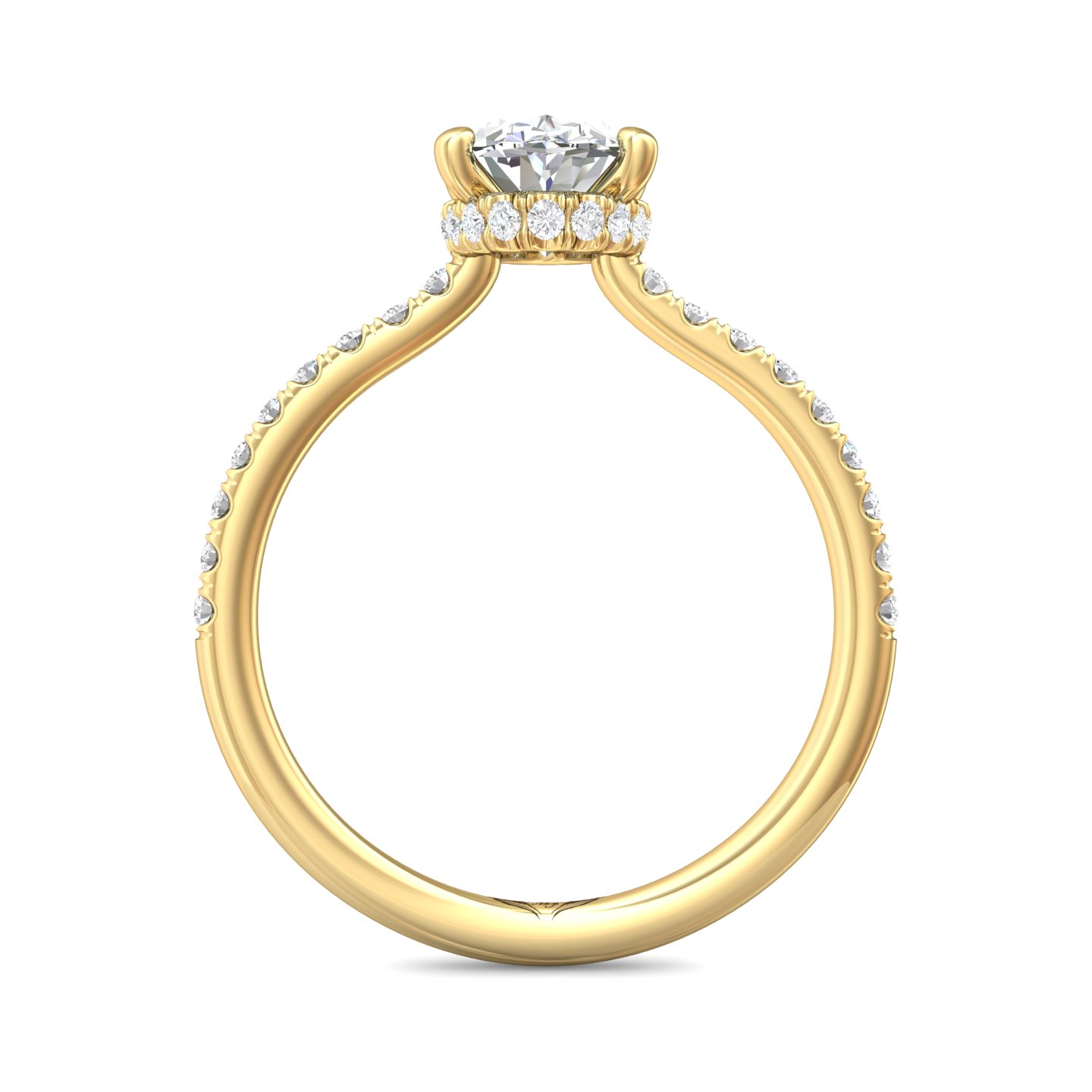 18K Yellow Gold Oval Diamond Engagement Ring