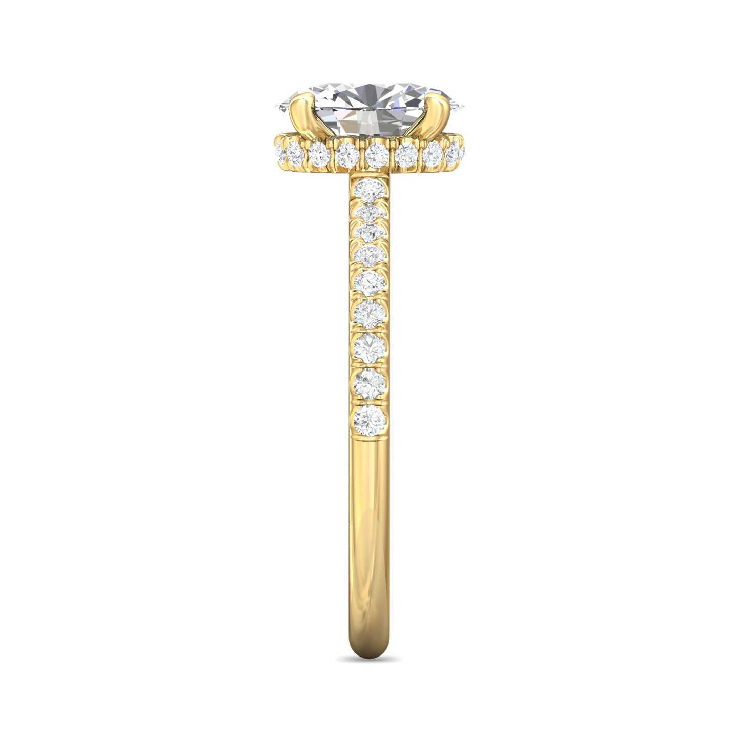 18K Yellow Gold Oval Diamond Engagement Ring
