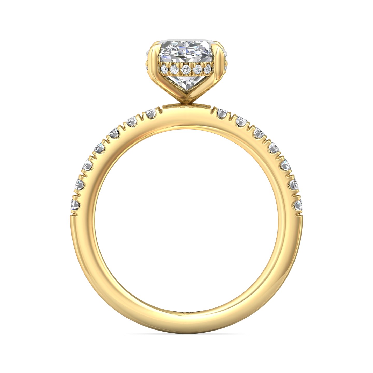 18K Yellow Gold Oval Diamond Engagement Ring