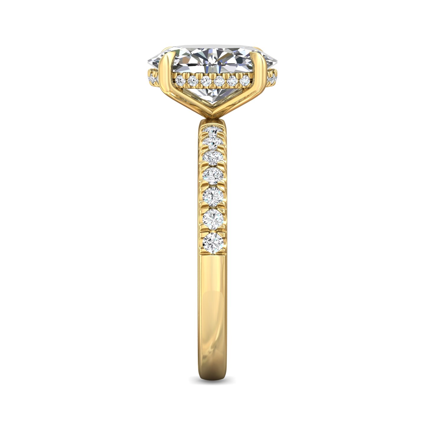 18K Yellow Gold Oval Diamond Engagement Ring
