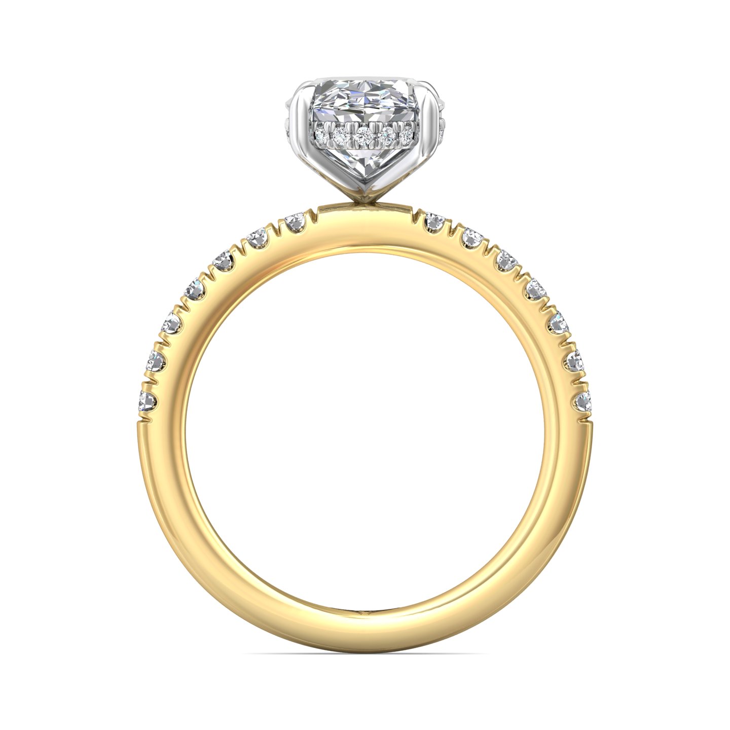 14K Yellow Gold and Platinum Oval Diamond Engagement Ring