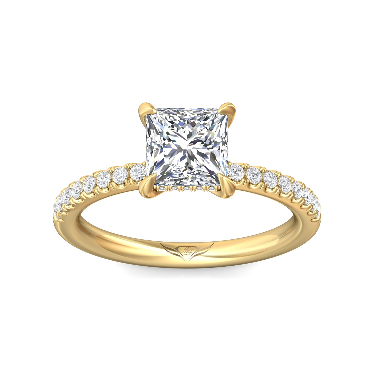 18K Yellow Gold Princess Diamond Engagement Ring