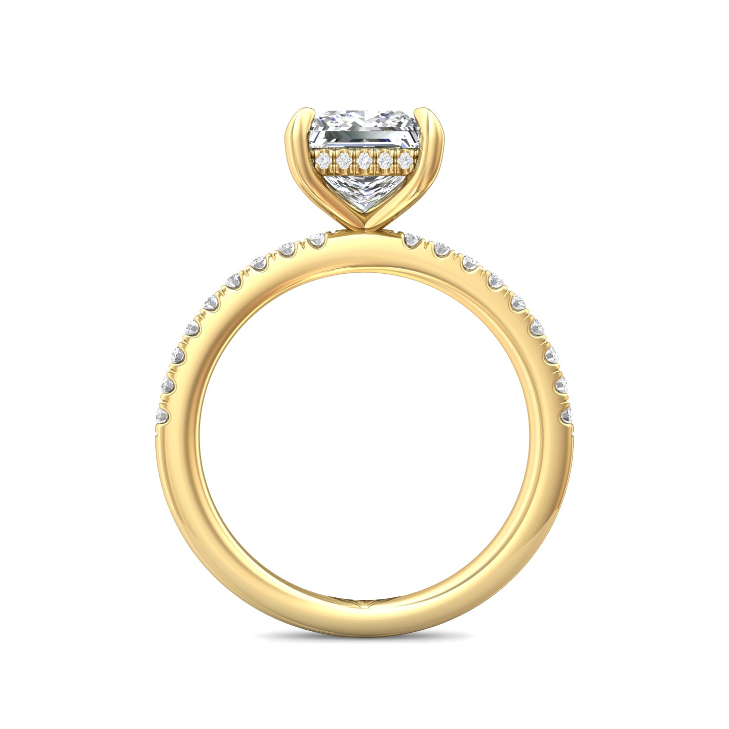 18K Yellow Gold Princess Diamond Engagement Ring