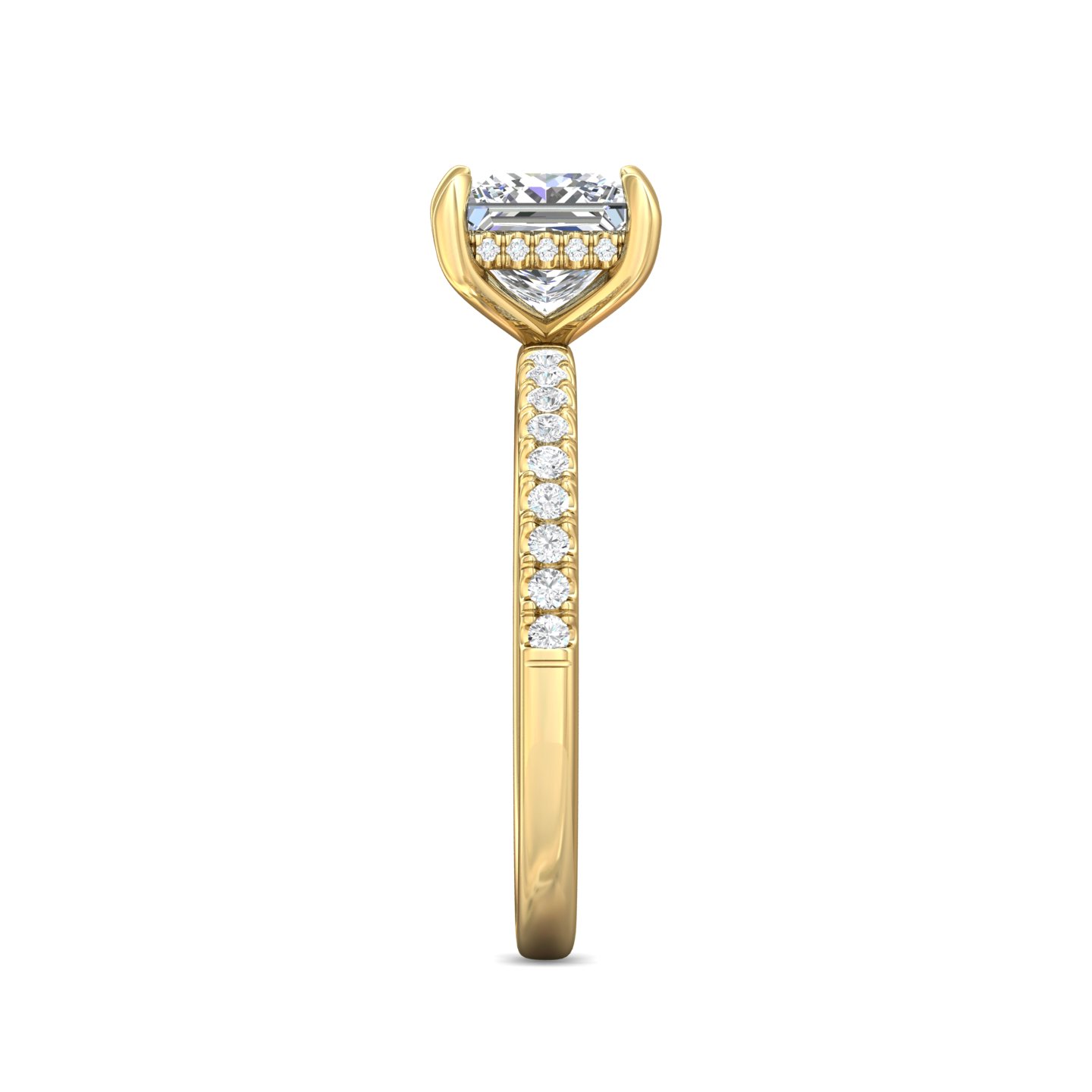 18K Yellow Gold Princess Diamond Engagement Ring