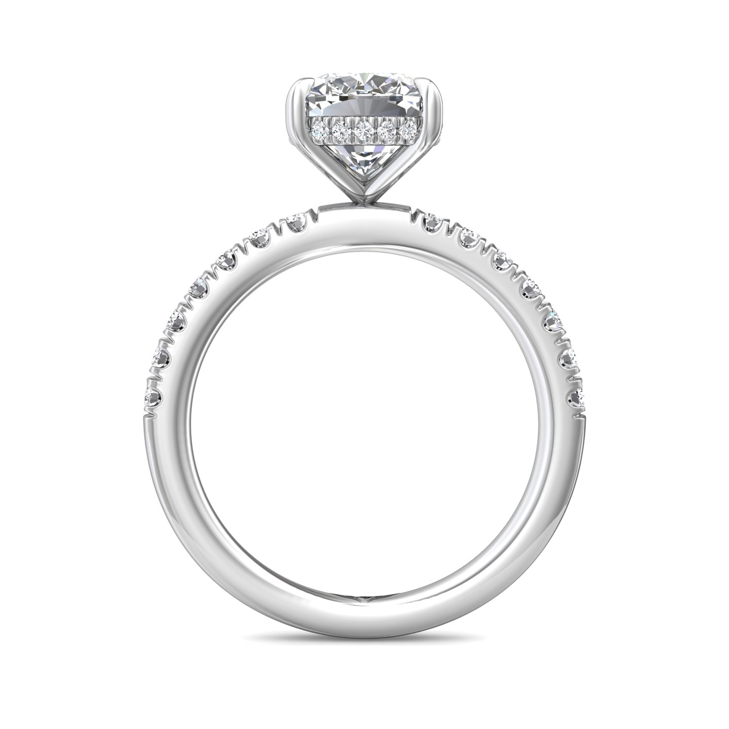 14K White Gold Cushion Diamond Engagement Ring