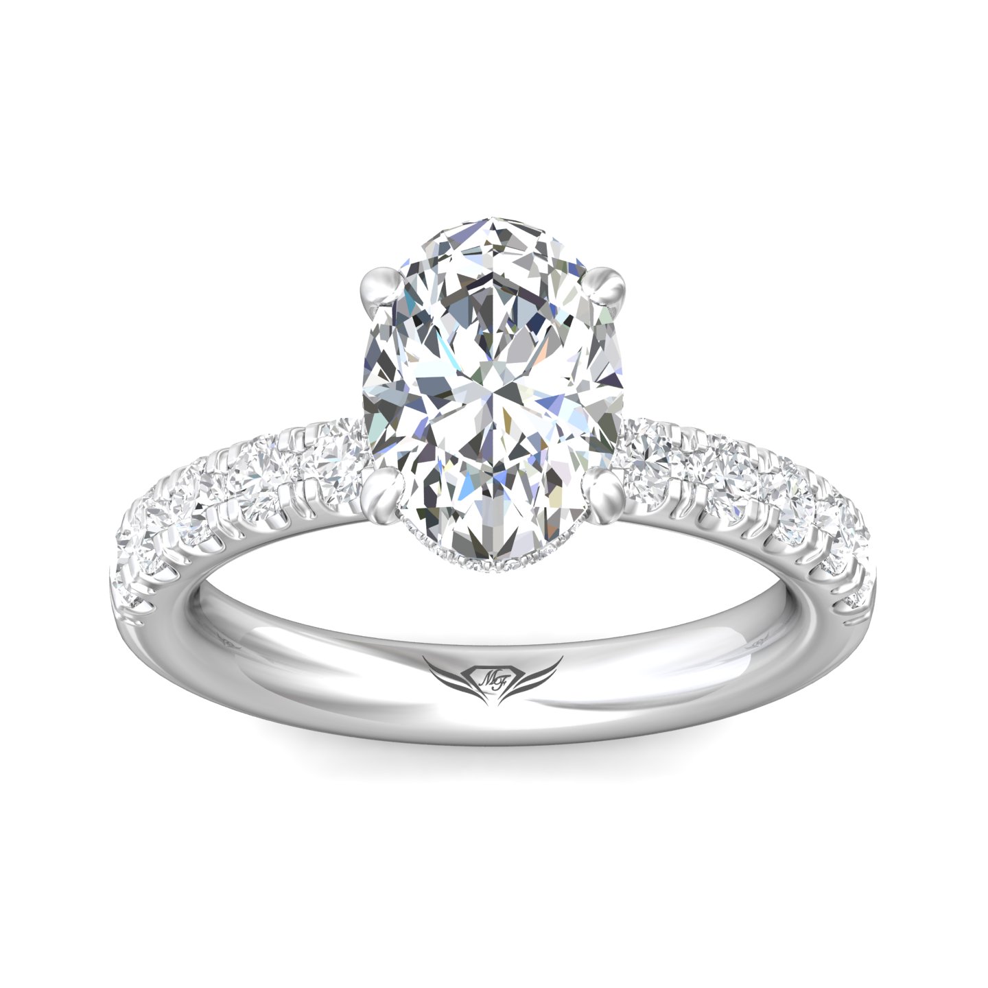 Platinum Oval Diamond Engagement Ring