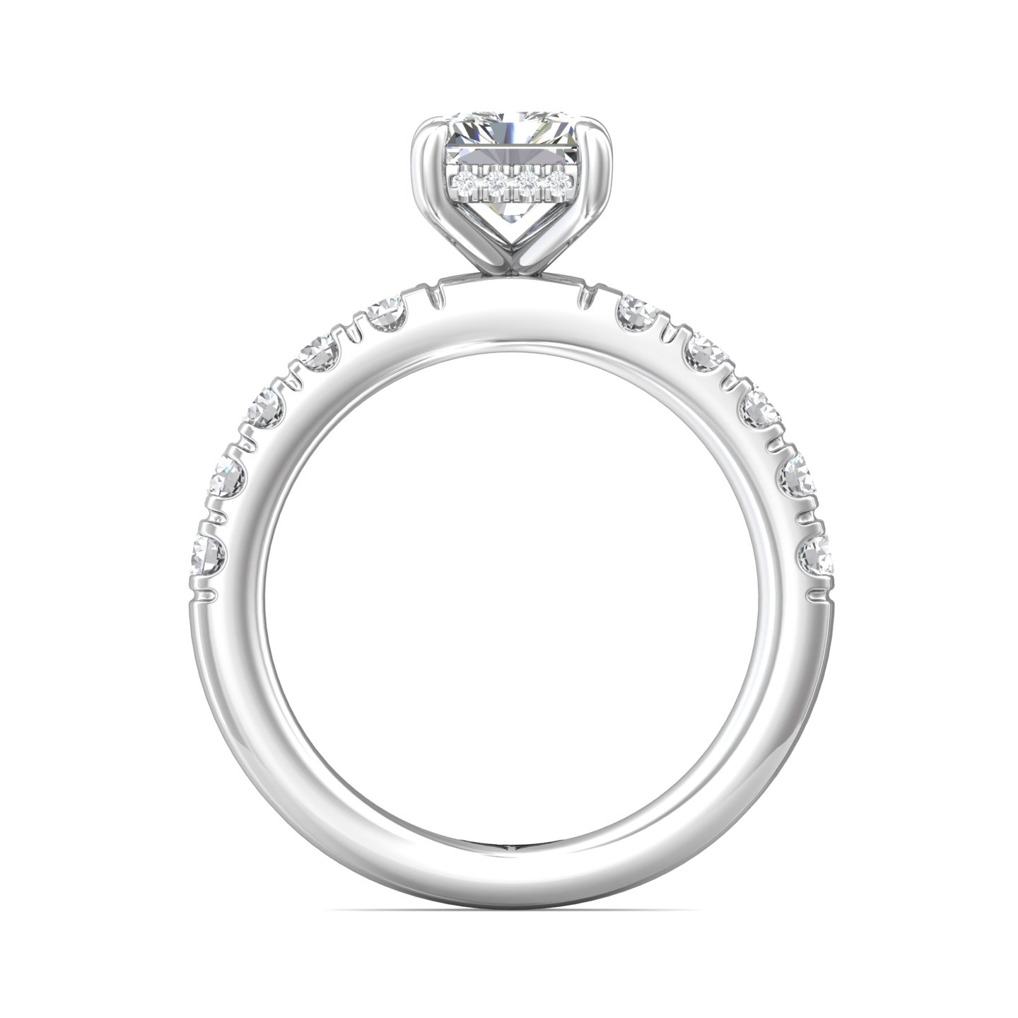 14K White Gold Radiant Diamond Engagement Ring