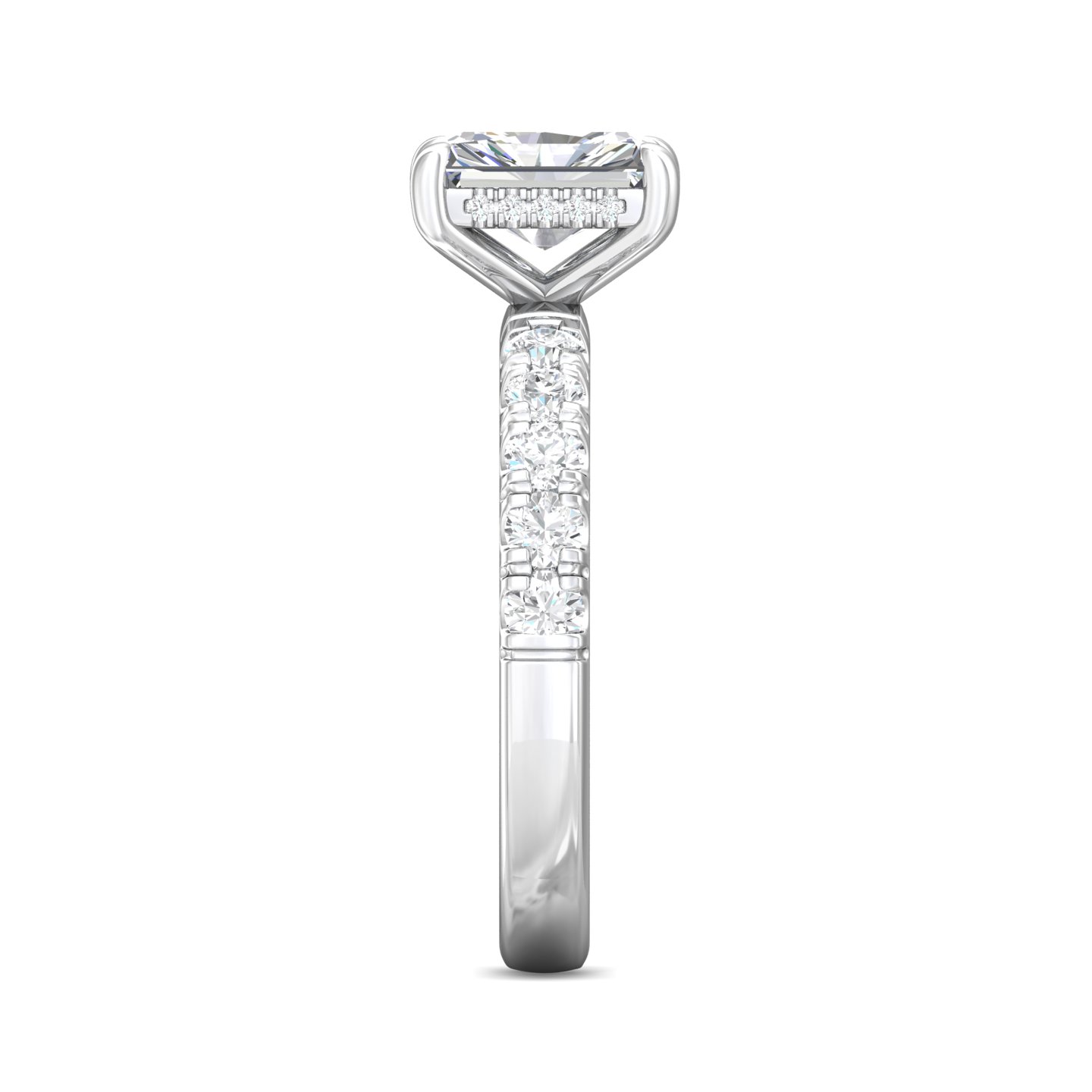 14K White Gold Radiant Diamond Engagement Ring