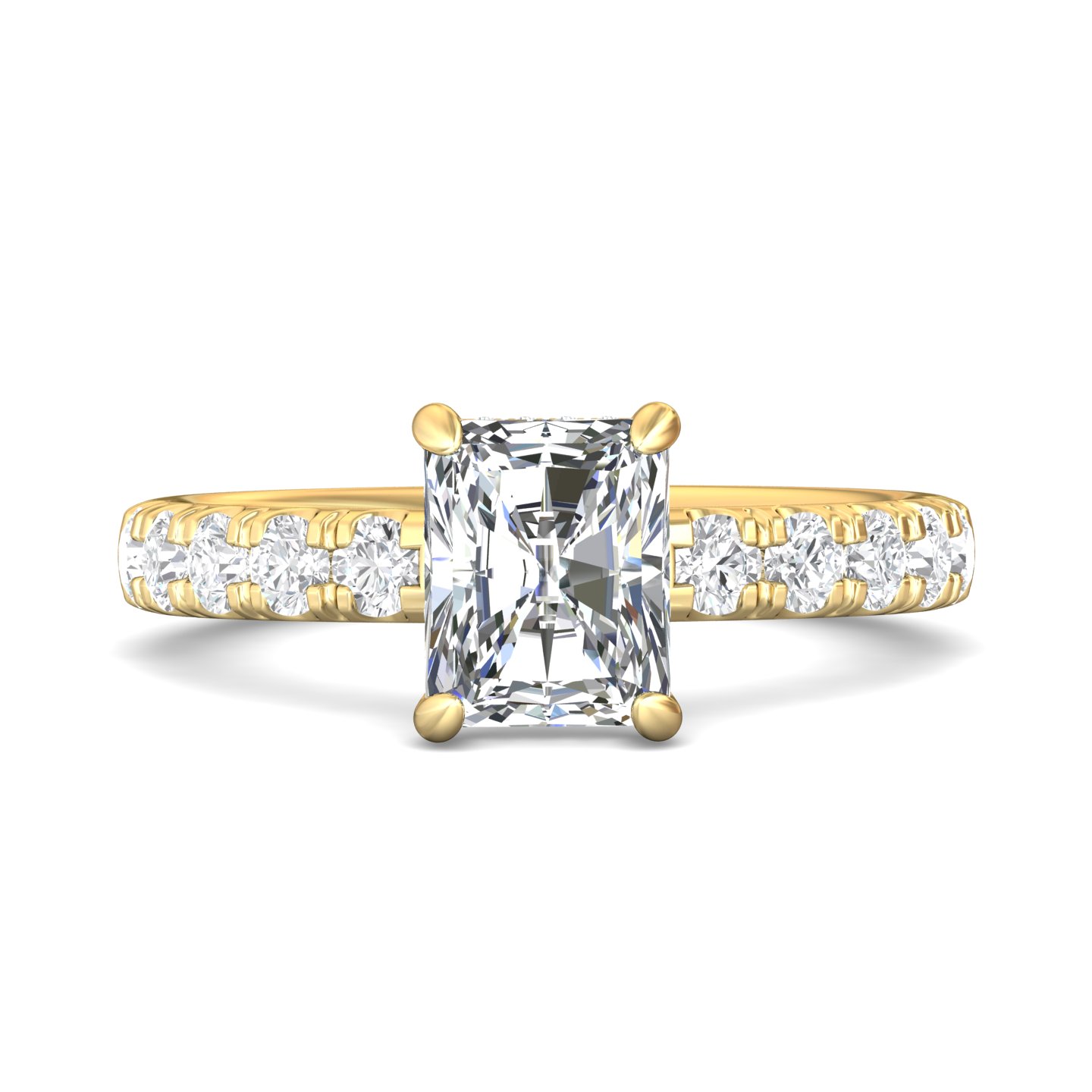 14K Yellow Gold Radiant Diamond Engagement Ring
