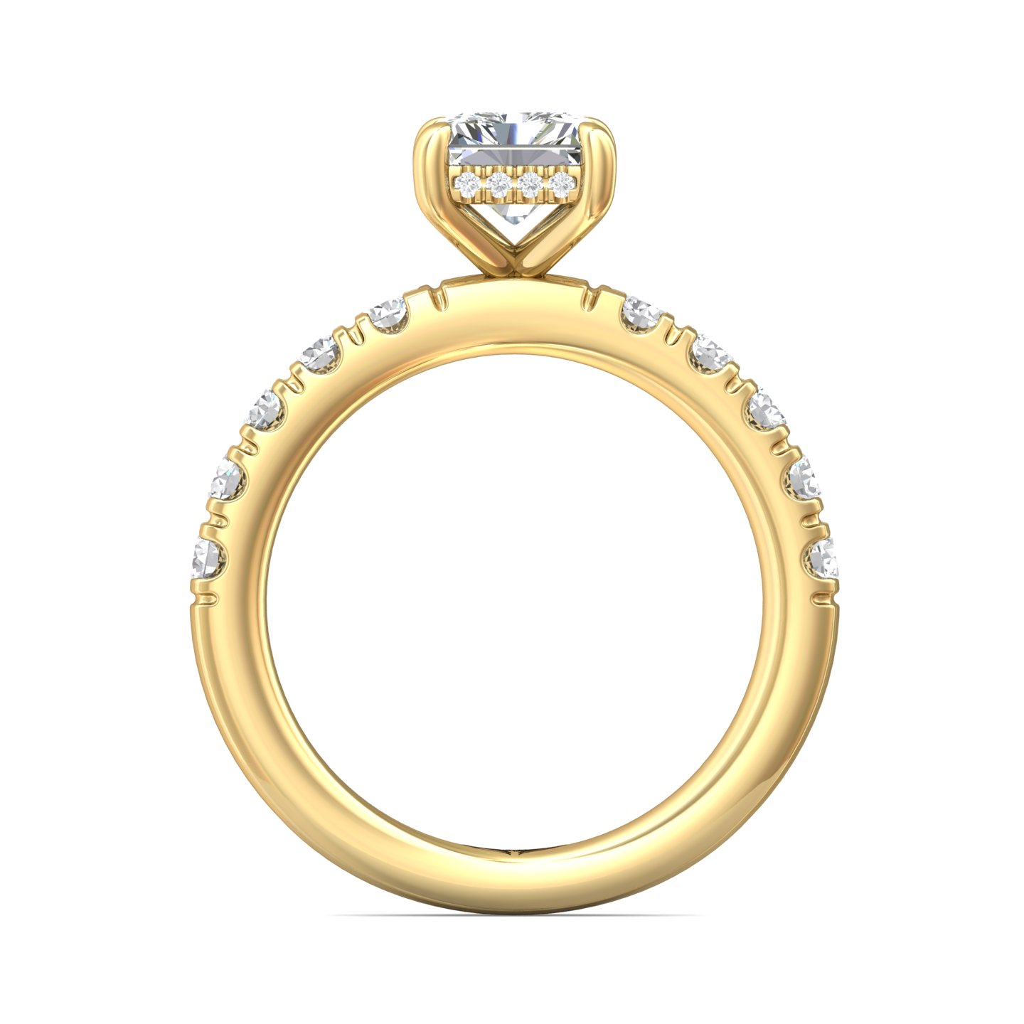14K Yellow Gold Radiant Diamond Engagement Ring